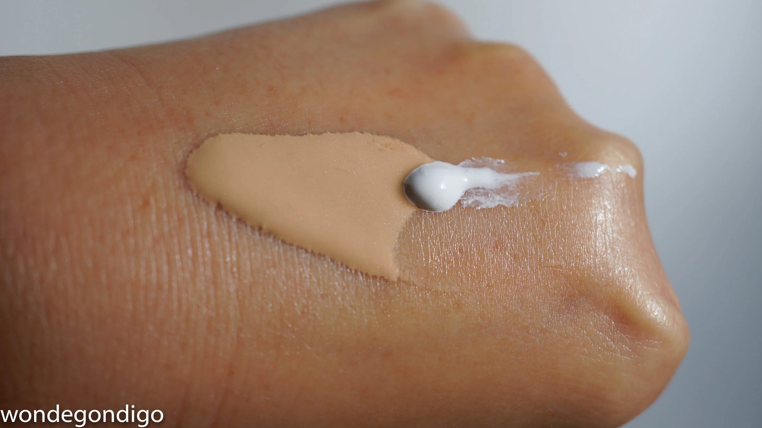 Rouge Bunny Rouge Serene Light Skin Perfector and a blob of MAC F&B White
