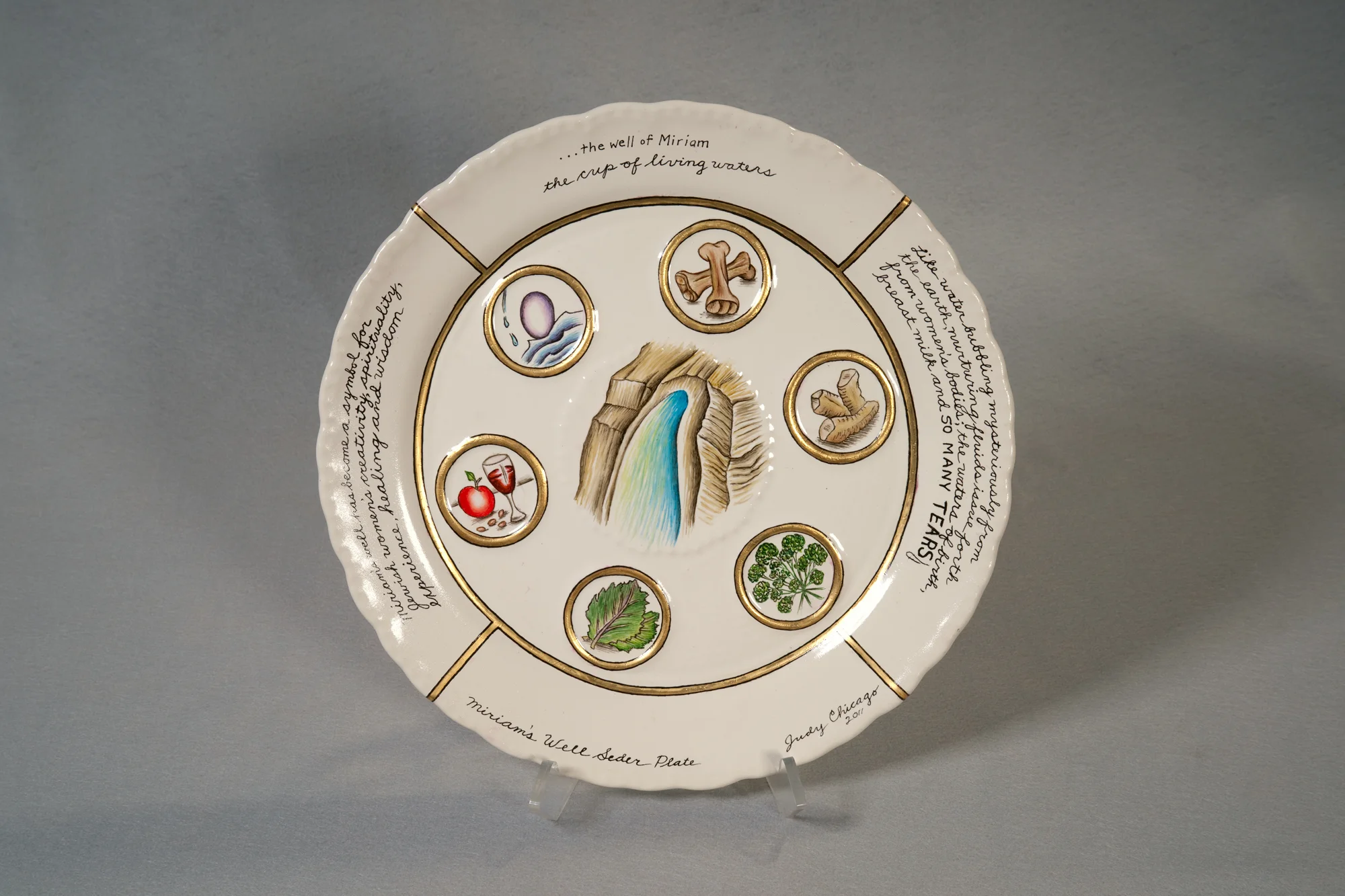 Judy Chicago, Miriam’s Well Seder Plate , 2011