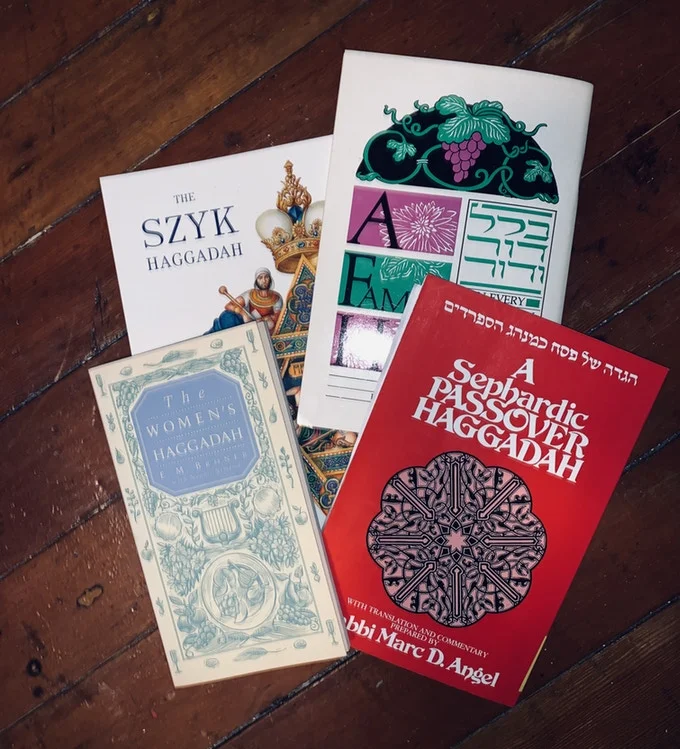 A small selection of Haggadot.