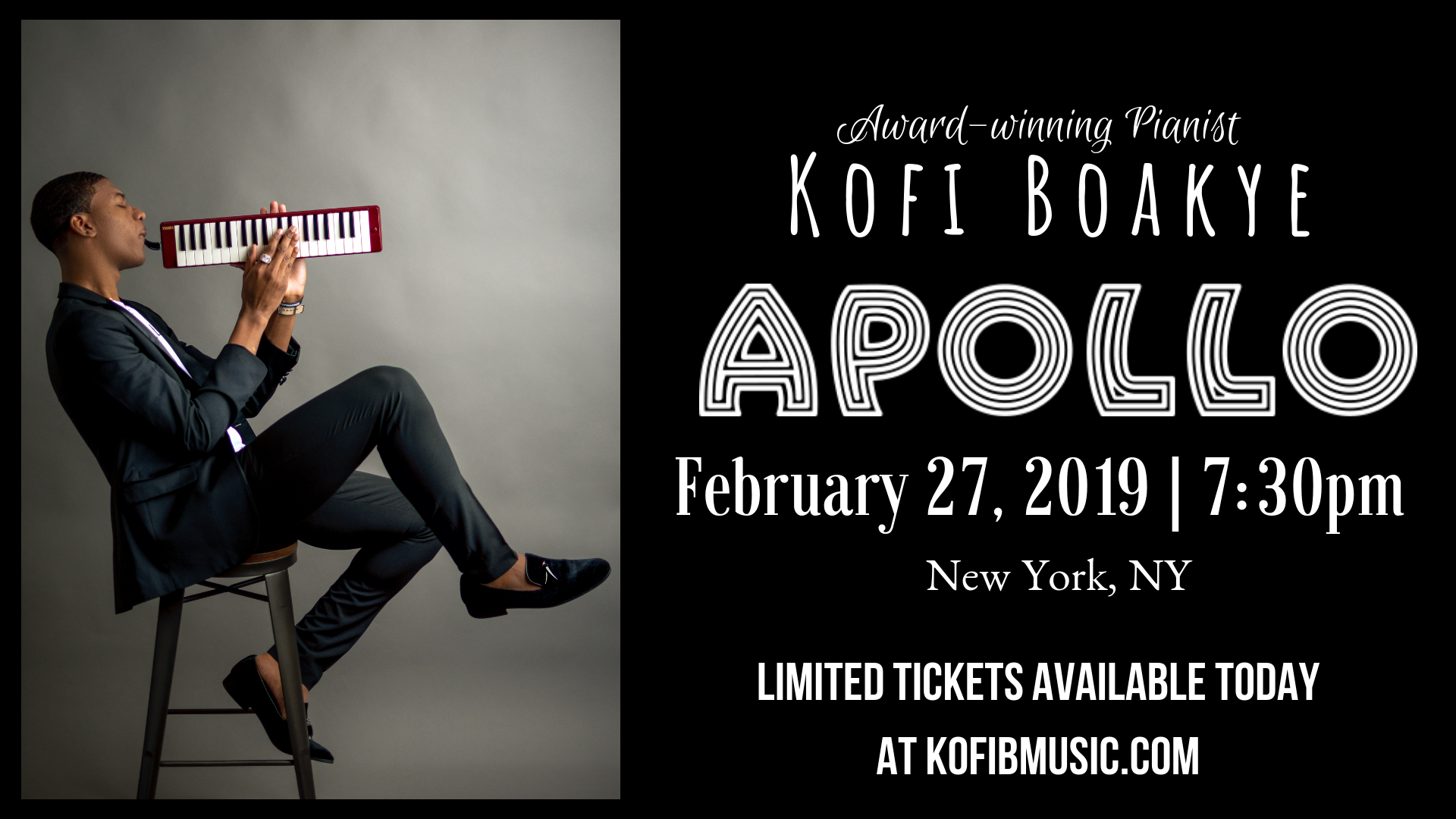 (February 27, 2019) Akron Pianist Kofi Boakye to Perform at the Apollo