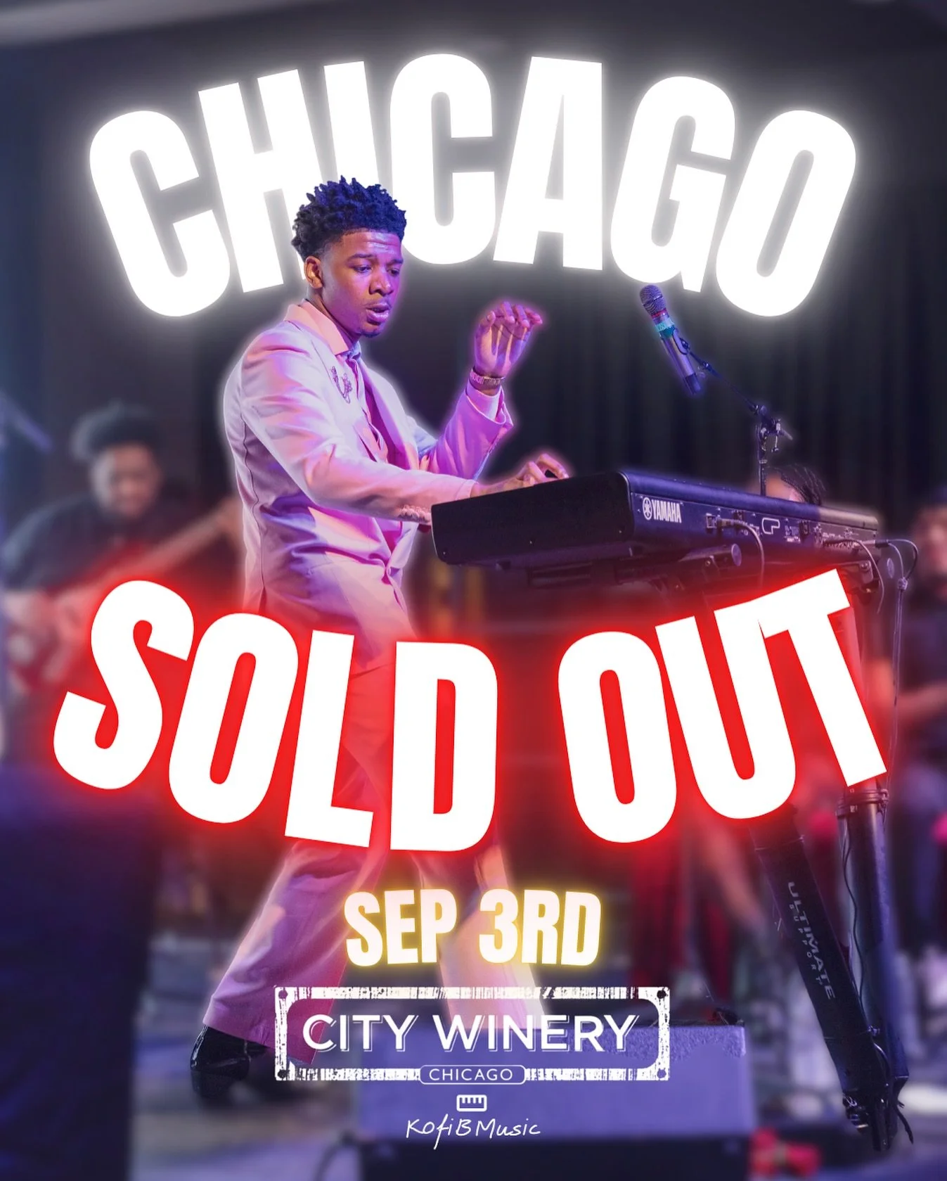 A SOLLLLLD OUT Chicago Debut?! 🤯Man oh man!! Thank you, Chi-Town! Can&rsquo;t wait to see y&rsquo;all this Wednesday!🙏🏾🎹❤️

#KofiBSoulfulTour