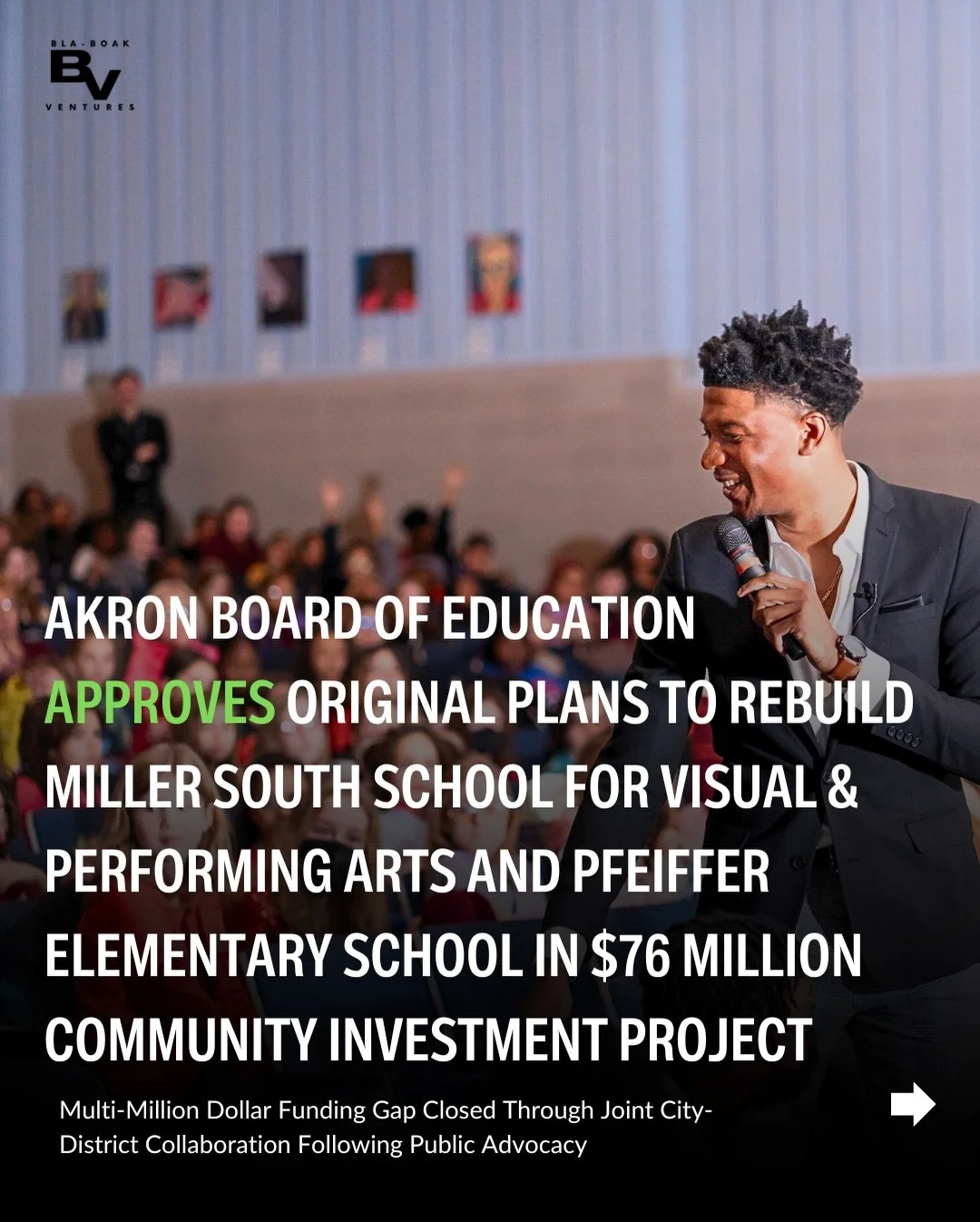Let&rsquo;s goooooo! A promise KEPT and a huge win for the Hometown! Congrats, Miller South &amp; Pfeiffer! THANK YOU @akronschoolsoh for delivering what you promised! We&rsquo;ve got some schools to make now &hearts;️😤👷🏾&zwj;♂️
