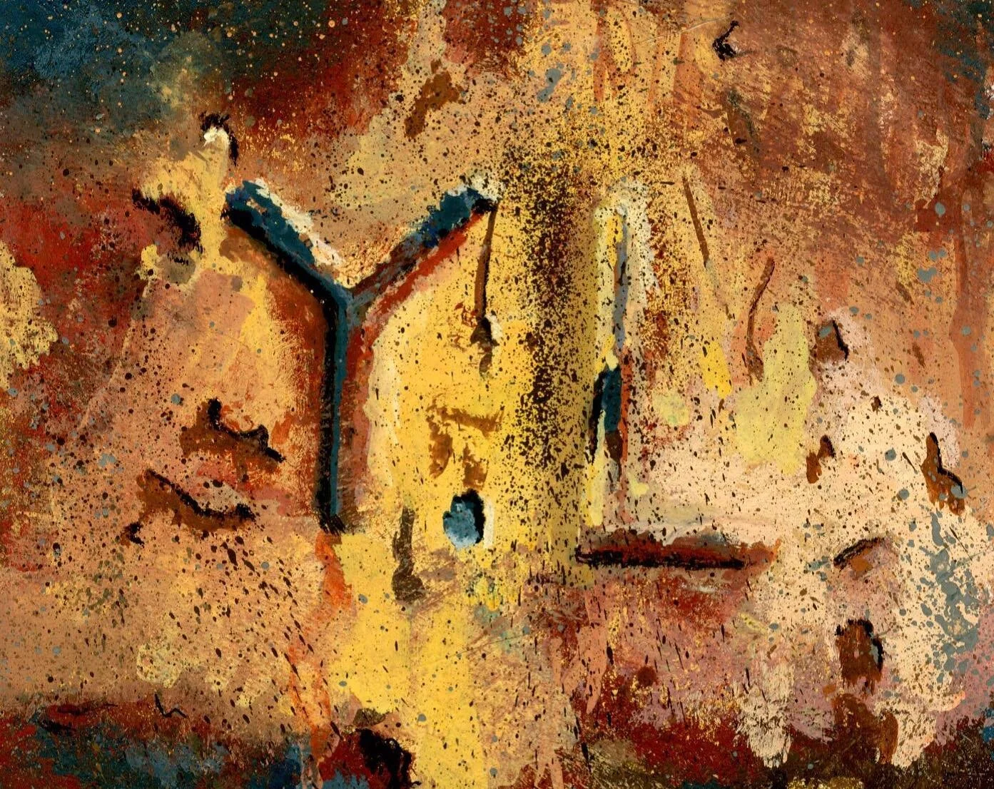 Texture assignment from school. I don&rsquo;t paint fruit on a table, but a peeling rusted out metal wall I can do.
.
.
#artistsoninstagram #art #fineart #sketch #doodle #paint #painting #texture #rust #gouache