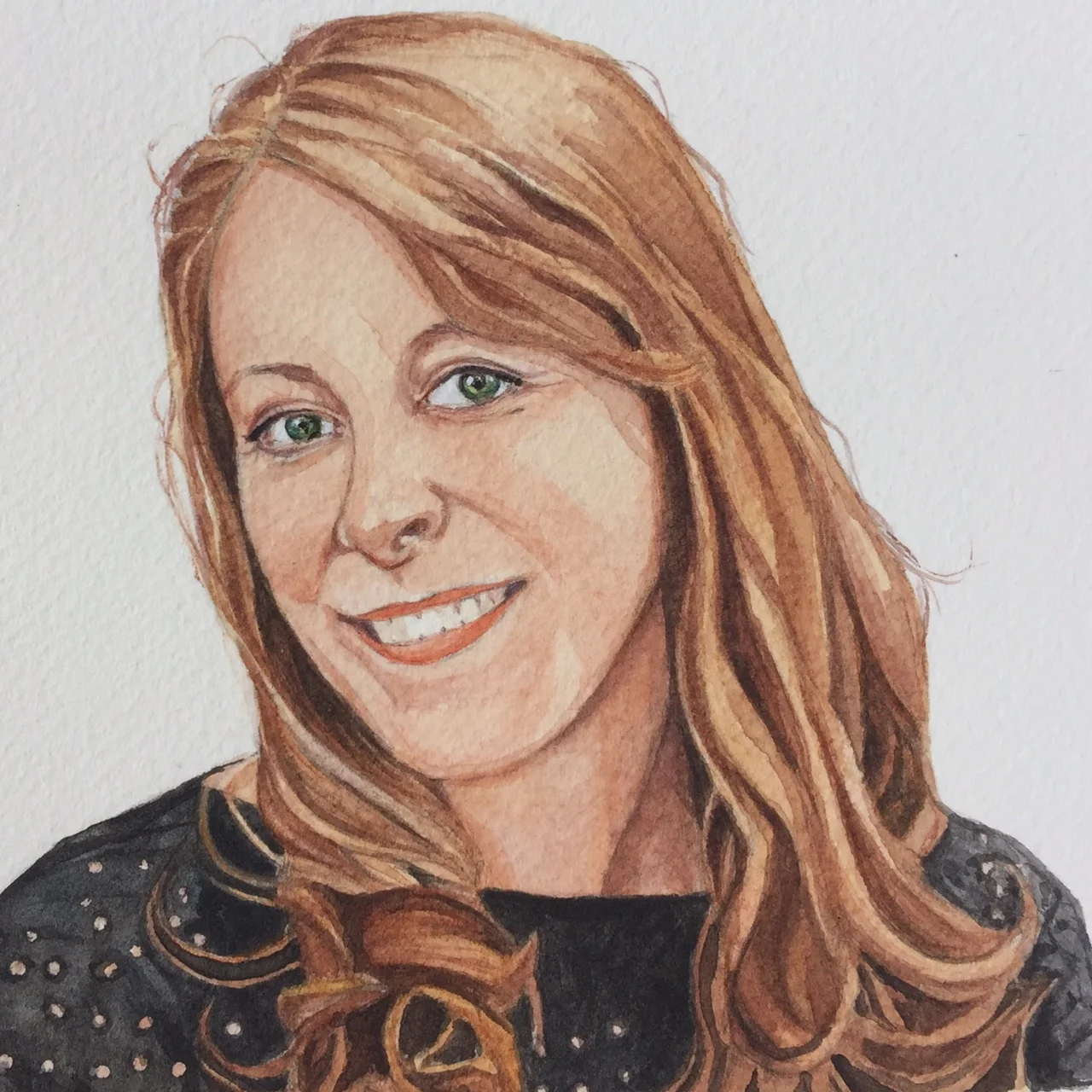 Kaitlin 5 inches by 5 inches watercolor