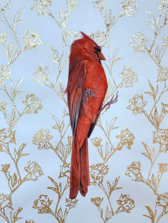 King Midas in His Garden watercolor with goldleaf 36” x 24“
