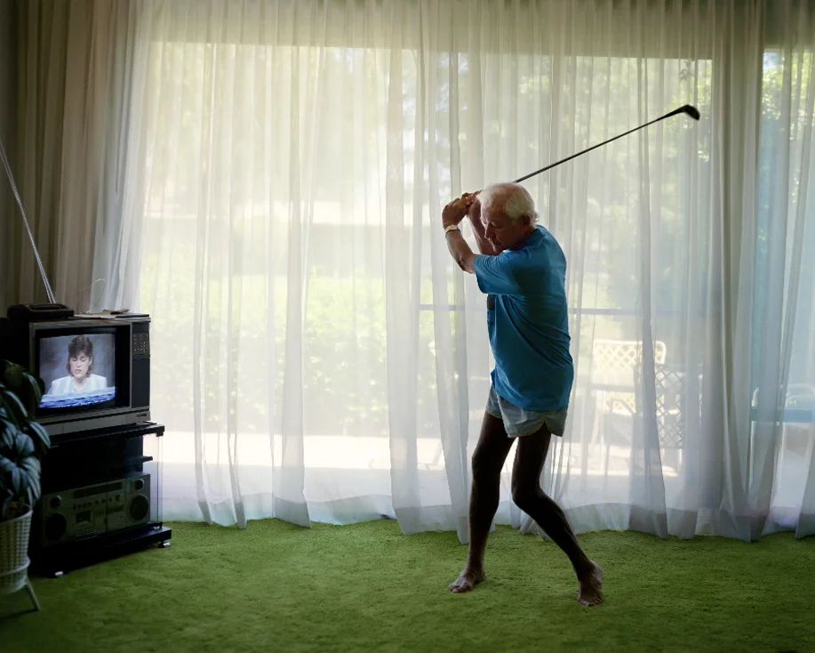 Larry Sultan, Practicing Golf Swing, 1986.