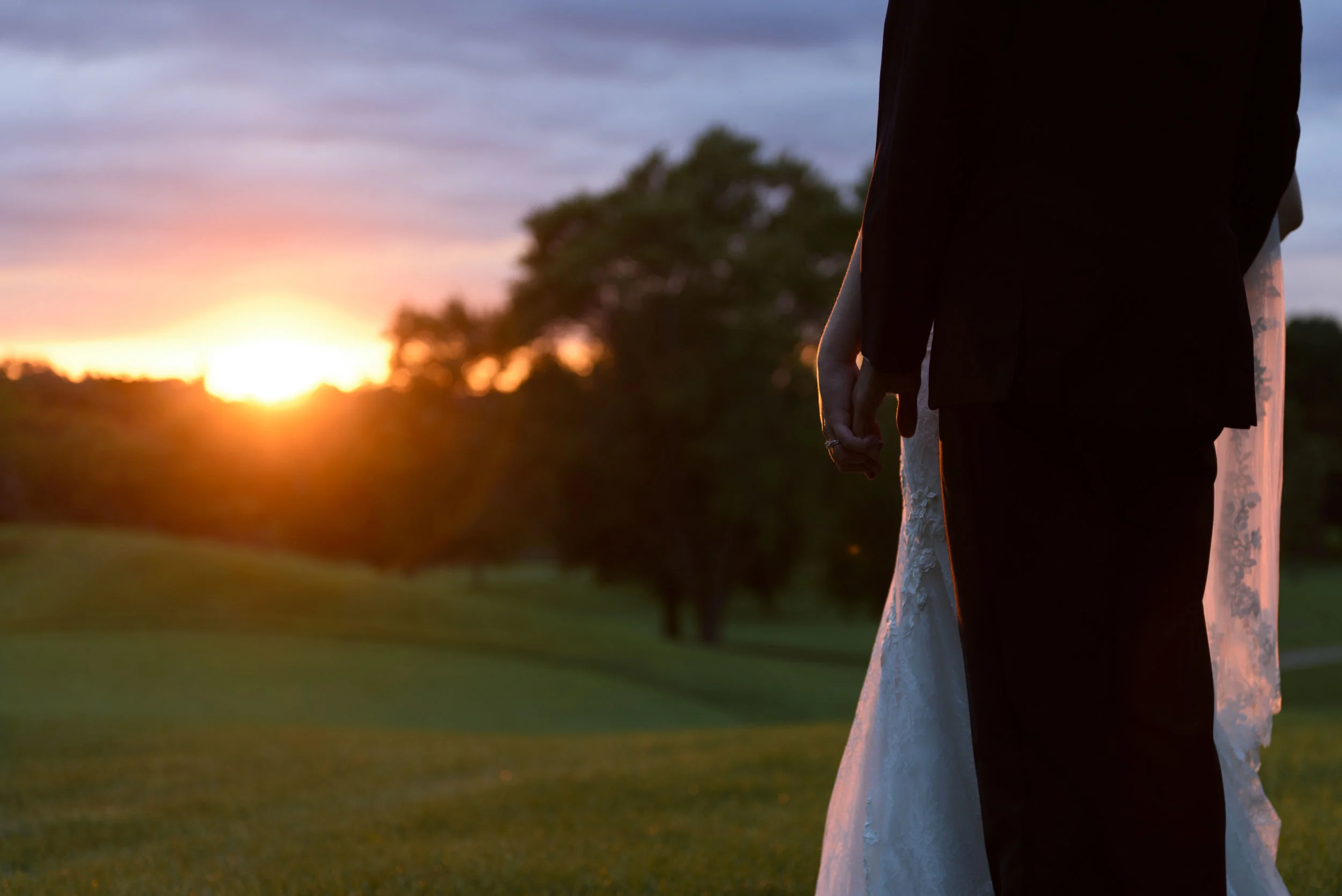 bride-and-groom-at-sunset-overlooking-golf-course-chicago-weddings