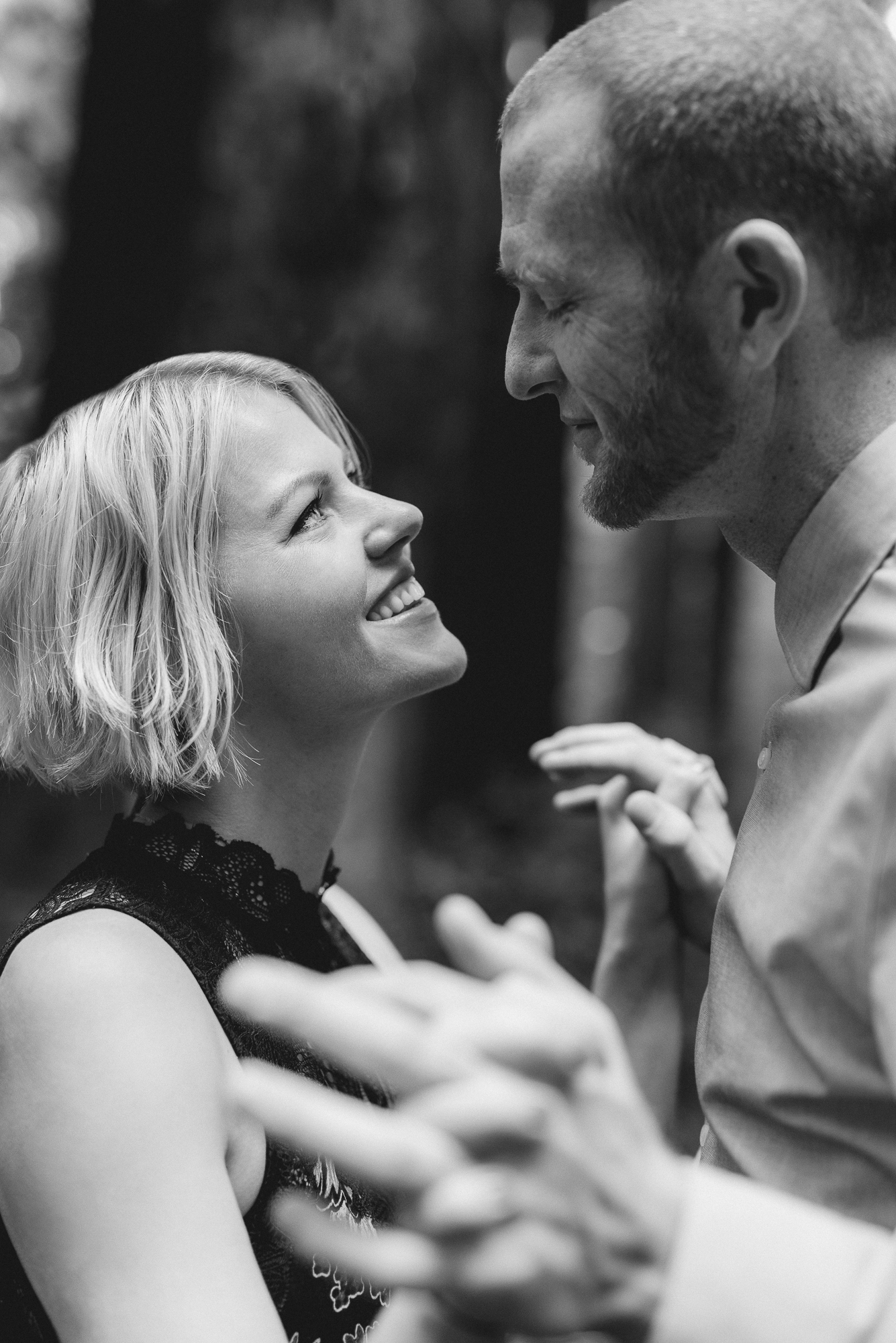 Romantic Engagement Portraits in San Francisco woodland Area
