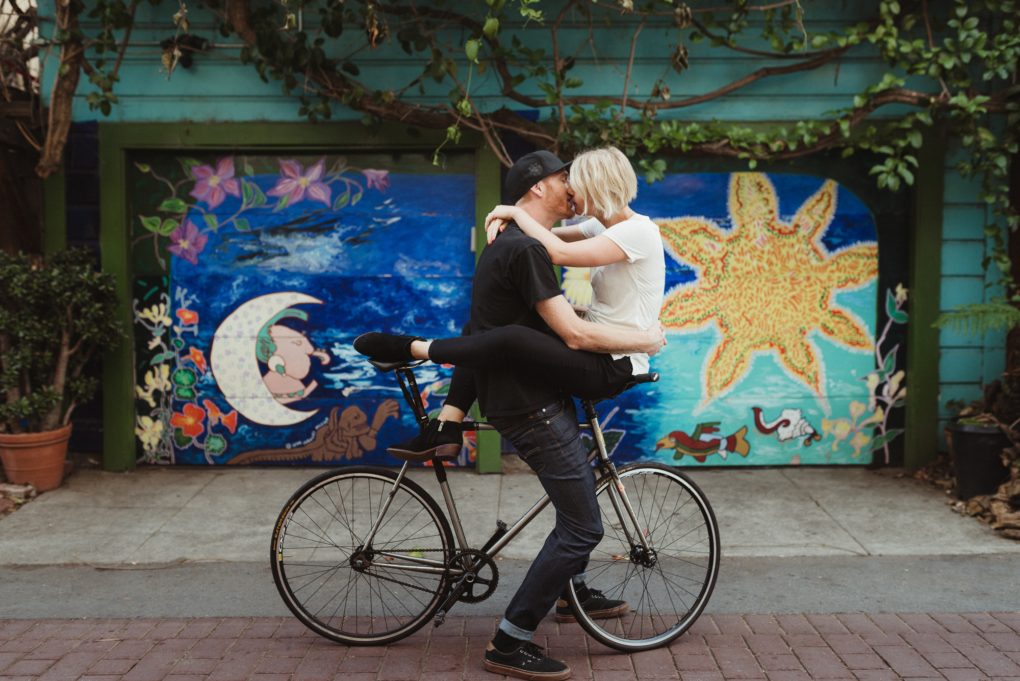 Portrait Photography on bikes for Engagement Session in San Fran