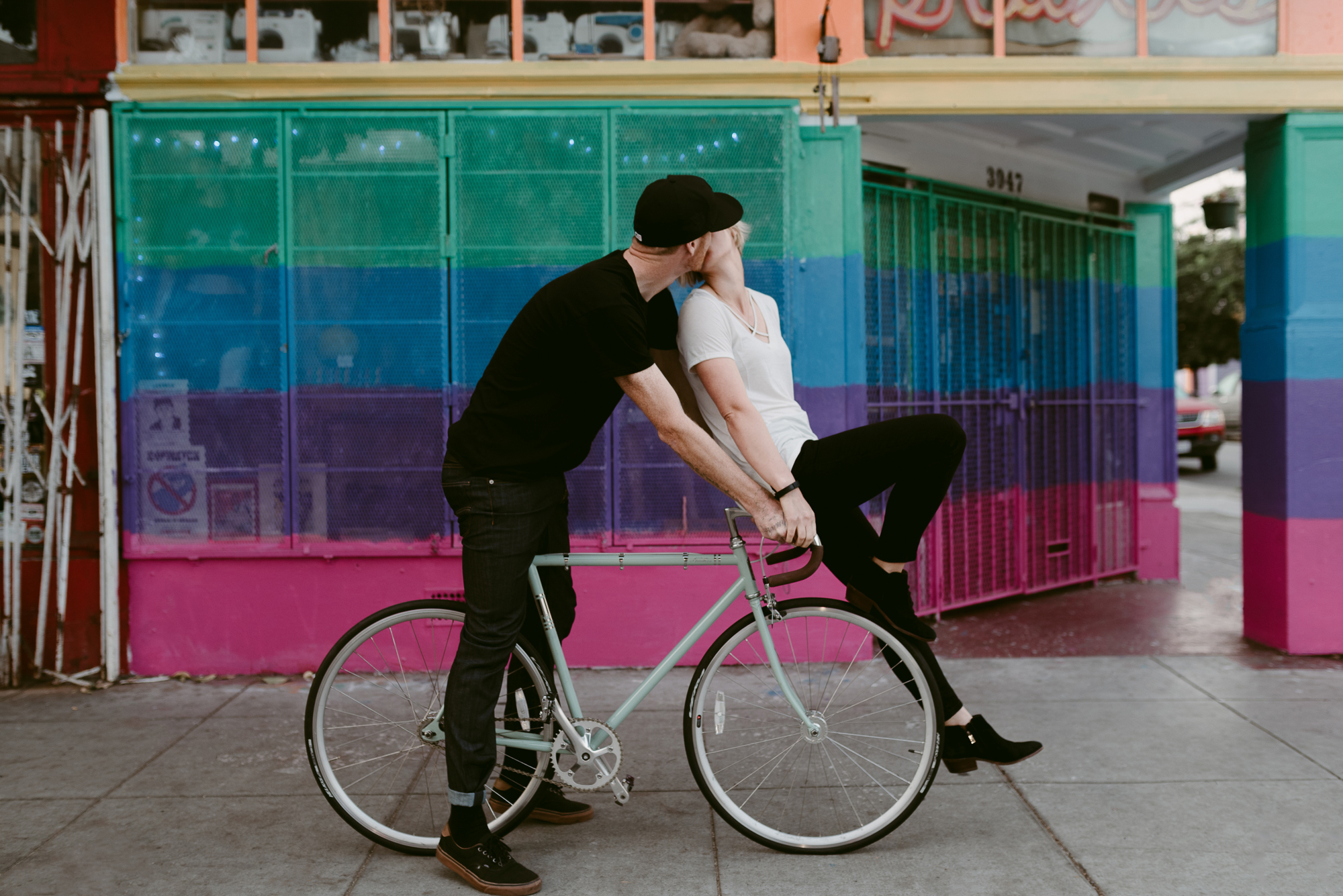 Cute Engagement Portraits on Bikes in San Francisco California