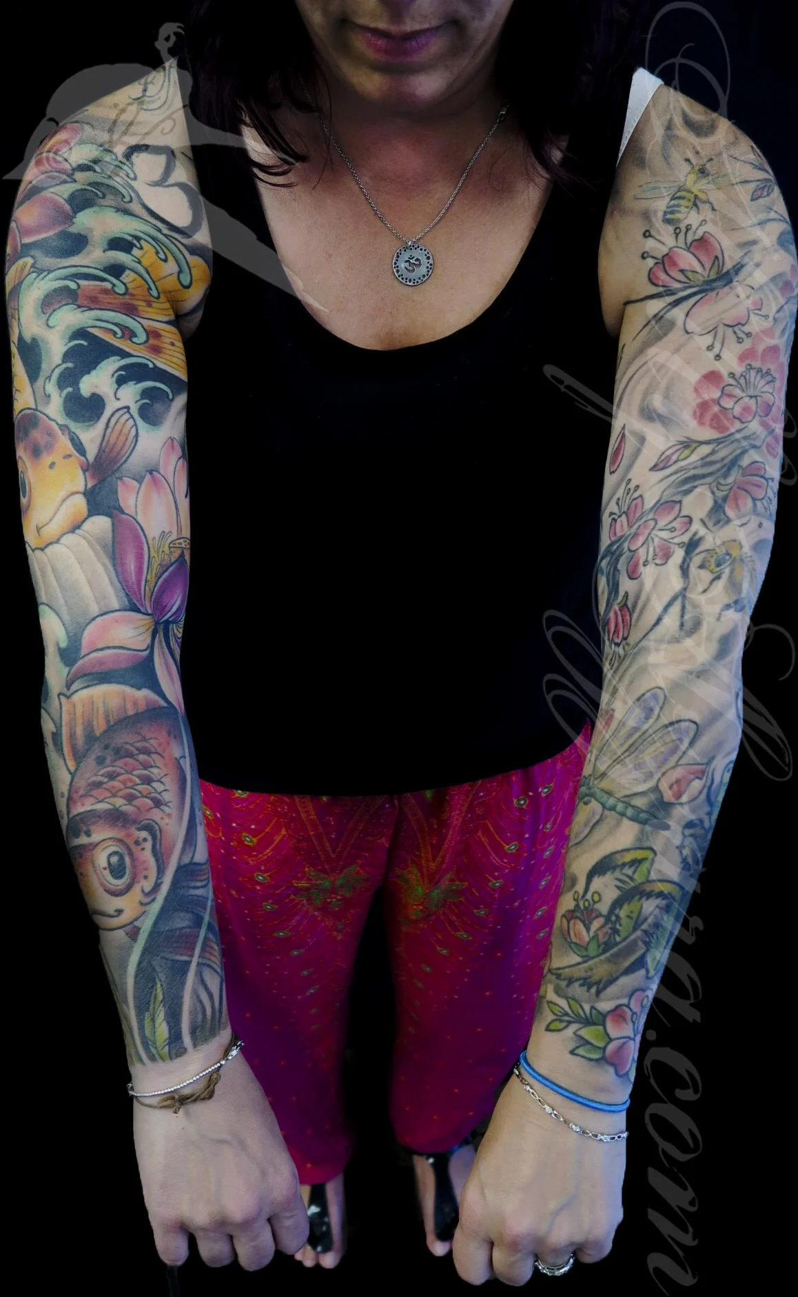 Fancy Gold Fish and cherry blossom sleeves