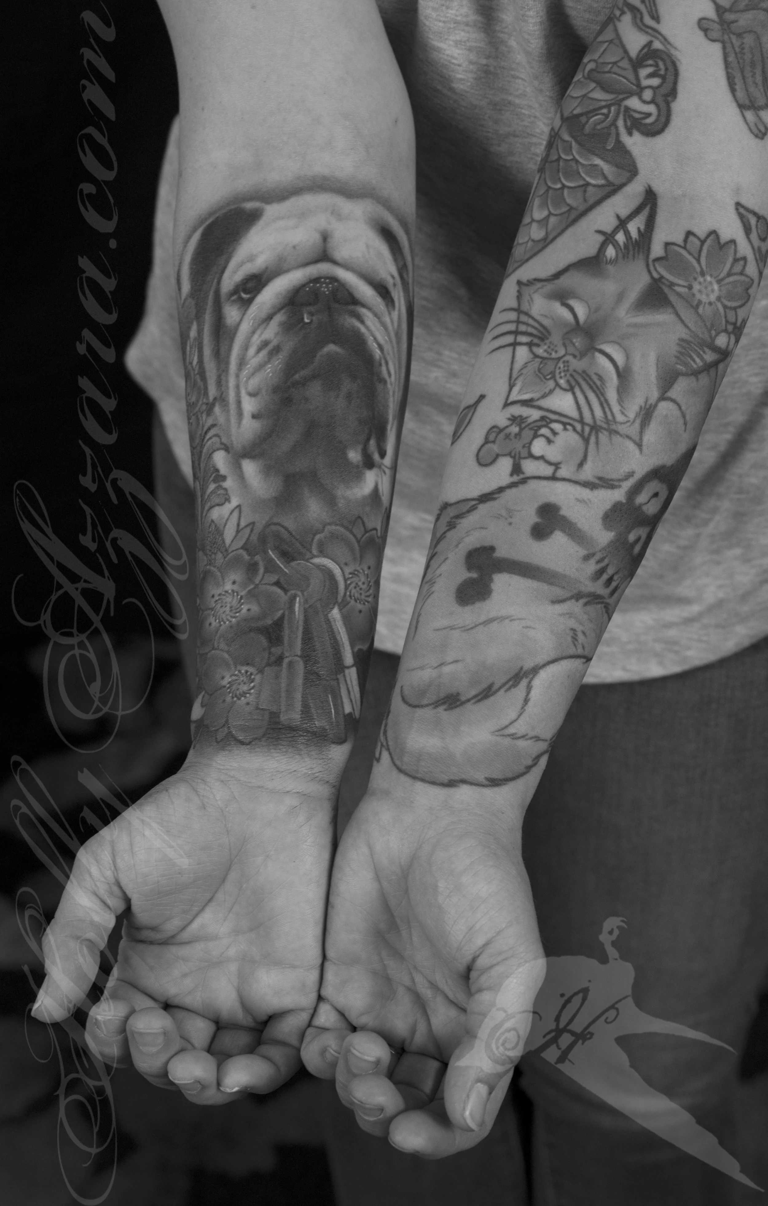 Fancy pet portrait tattoos — Always & Forever Tattoo Studio