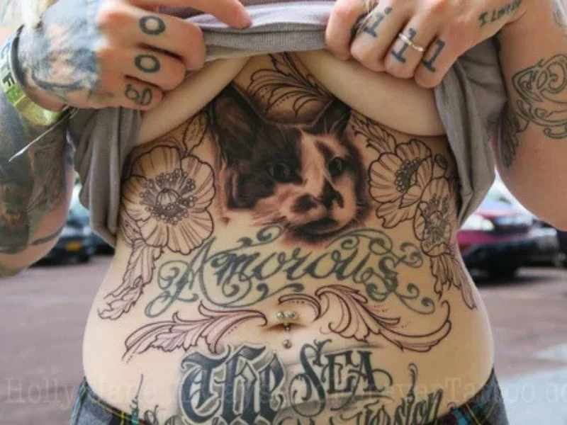 Cover-up tattoo progress