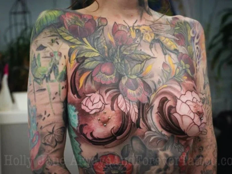 Cover-up tattoo progress