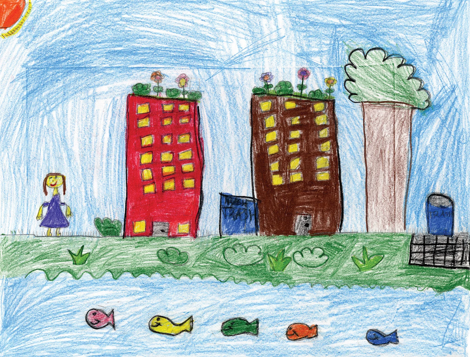 This beautiful piece of art shows how interconnected our city and rivers are. It was drawn for the Green City, Clean Waters Art Contest by Olivia Forti, and found on Flickr Commons. Thank you for the great illustration!