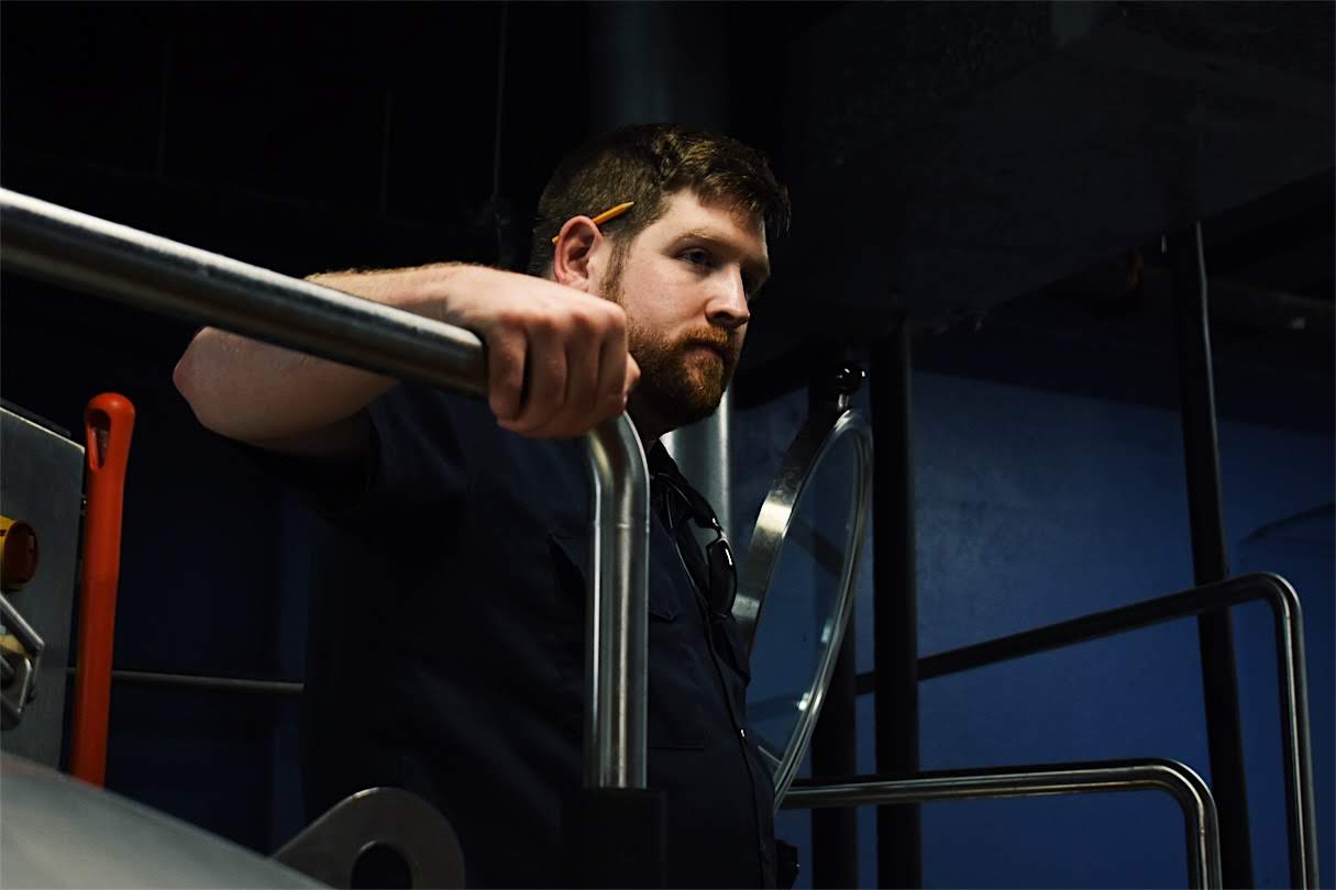 Kyle watches over our collaboration beer at Tannery Run.
