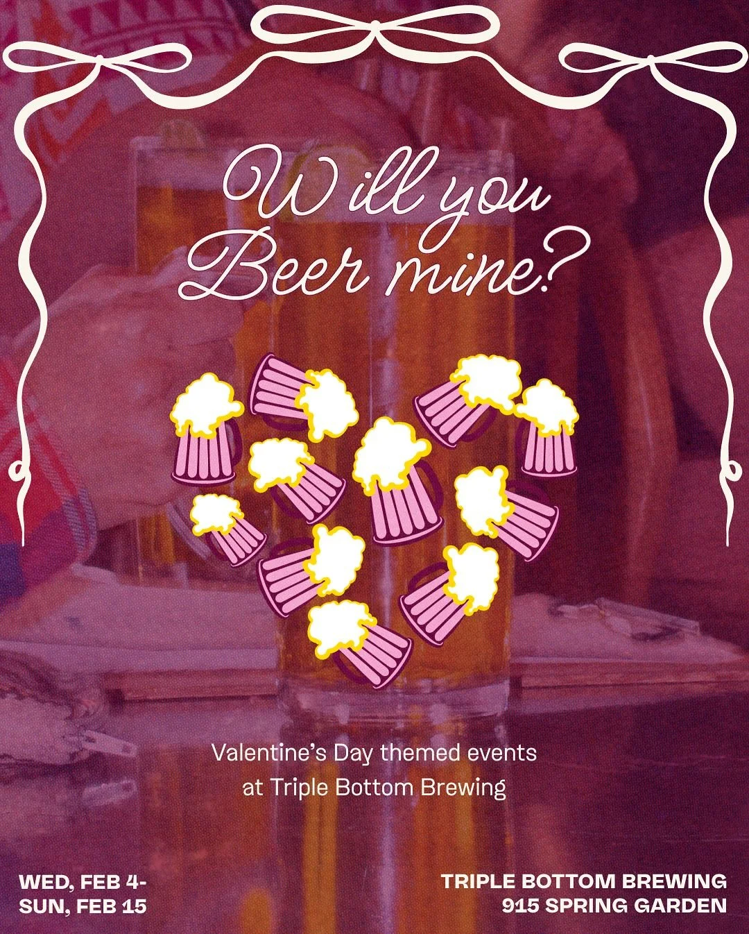 Celebrate the Month of Love with us at our very many Valentine&rsquo;s Day events! 💕 Link in bio for tickets and more info. 🍻 

#phillyevents #phillybreweries