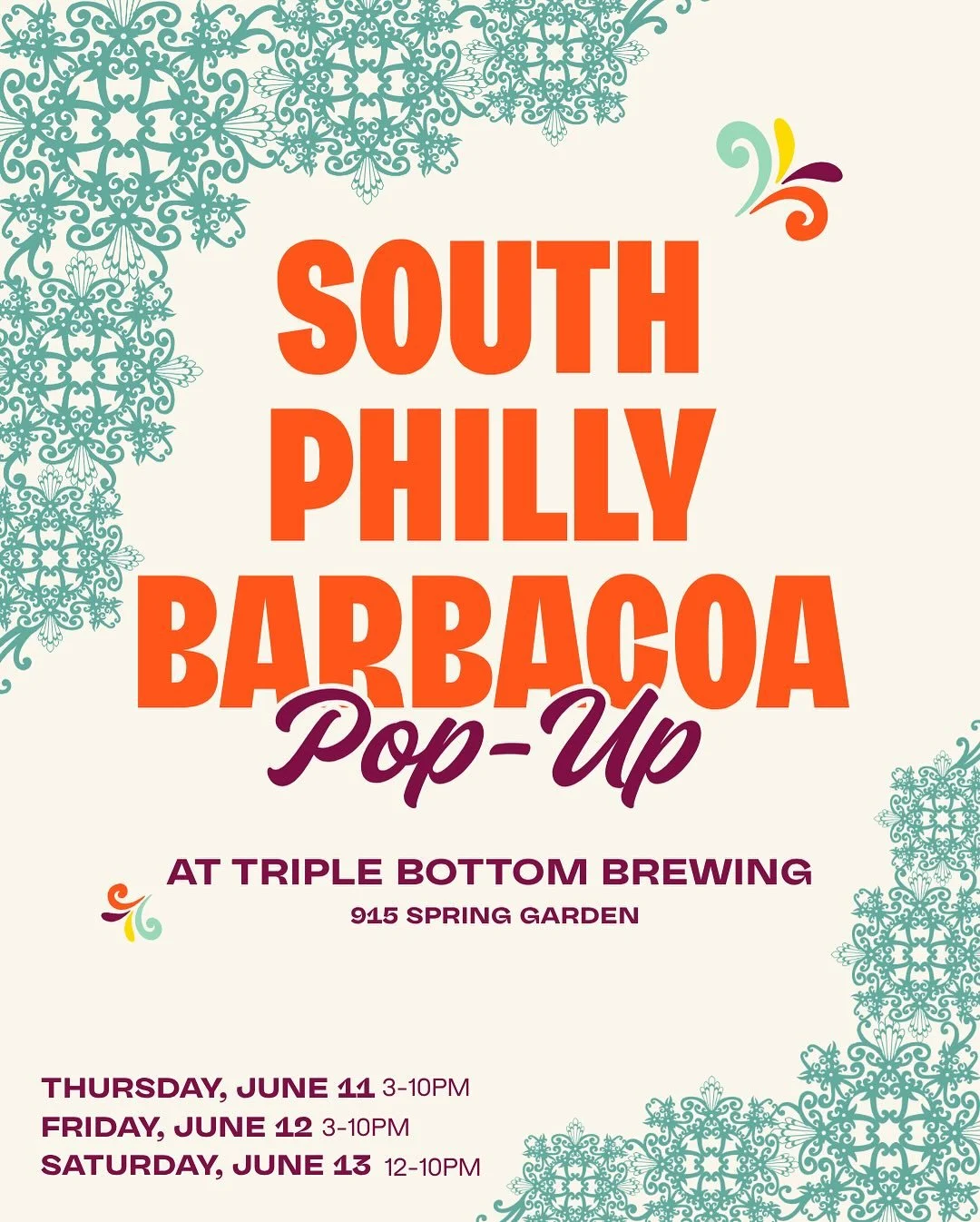 YOU&rsquo;RE INVITED TO THE POP-UP OF THE SUMMER!!

Next week Thursday-Saturday, South Philly Barbacoa is popping up in our taproom! South Philly Barbacoa is beloved for their food, their impact, and the amazing people on their team, including the aw
