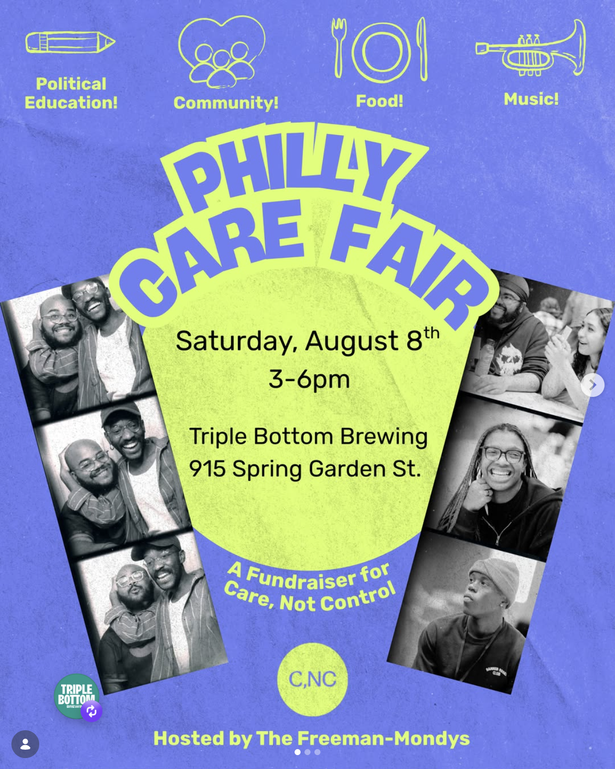 Philly Care Fair - Saturday, August 8 at 3:00 PM at Triple Bottom Brewing in West Poplar, Philadelphia