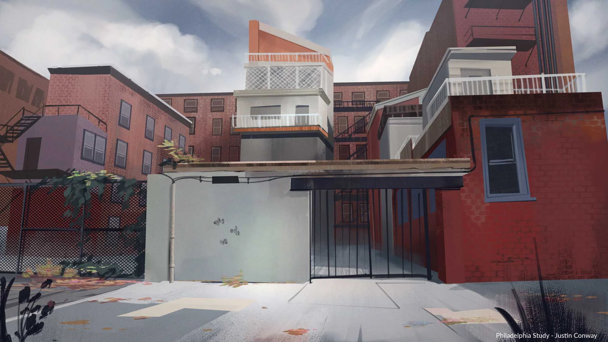 Justin Conway Art, Philadelphia 3, Environment Concept