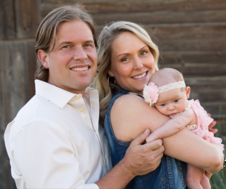 Kory Orheim with his wife Marissa and baby girl Ellie. 