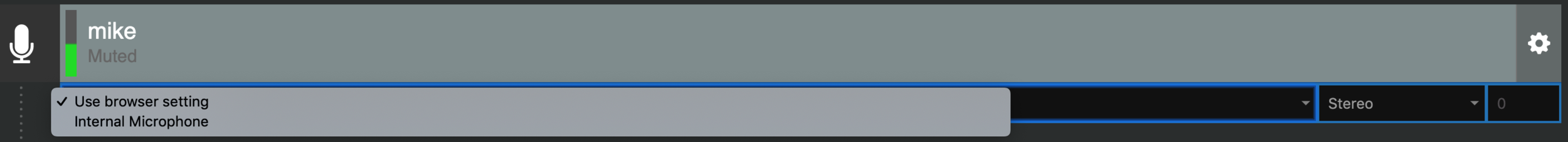 Select the desired microphone