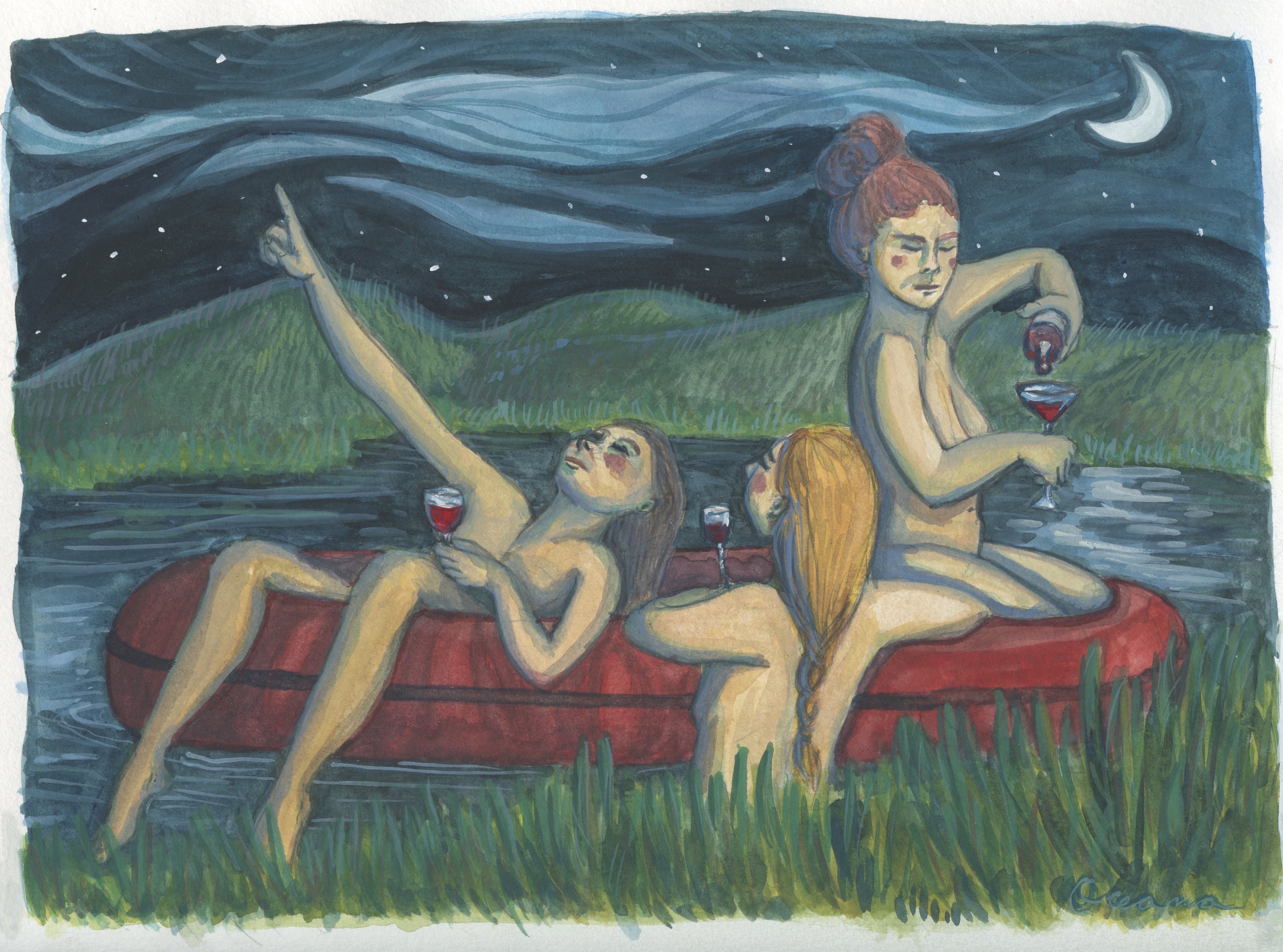 "Moonlight Rafting" commission, 2017