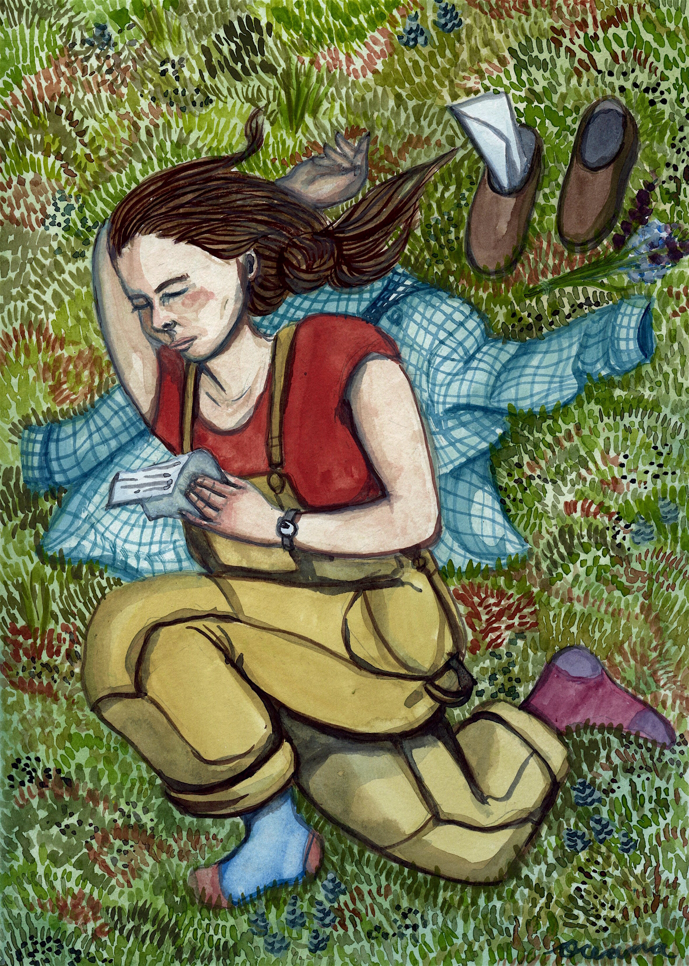 Tundra Letter: Gouache on paper, 11x14, Sold