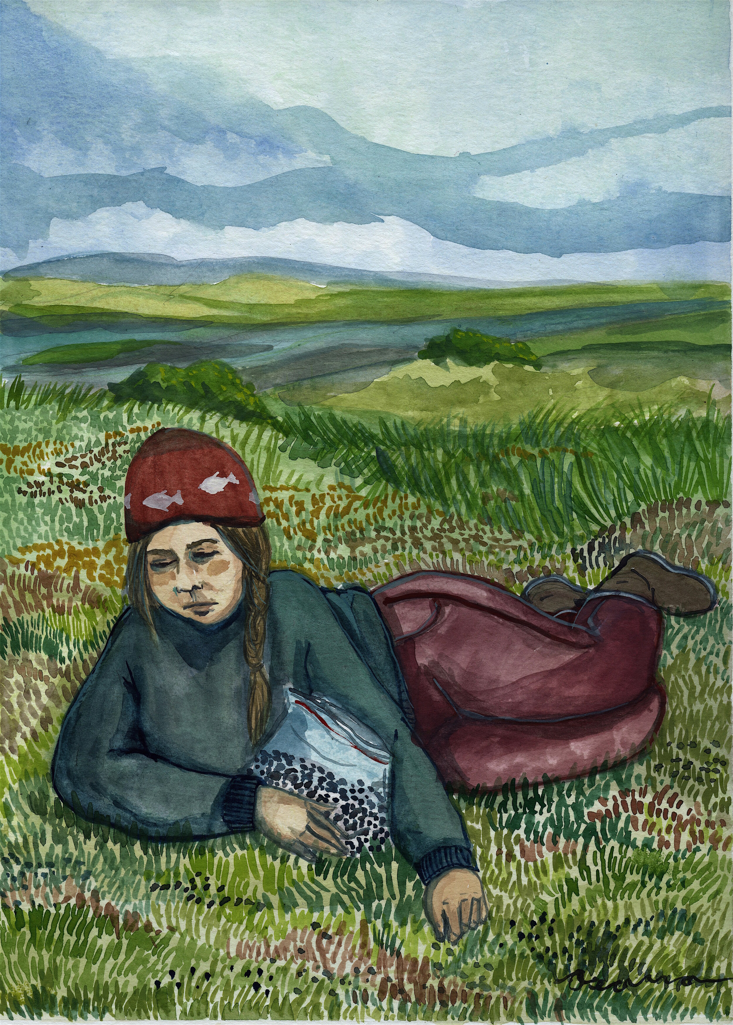 Tundra Berries: Gouache on paper, 11x14