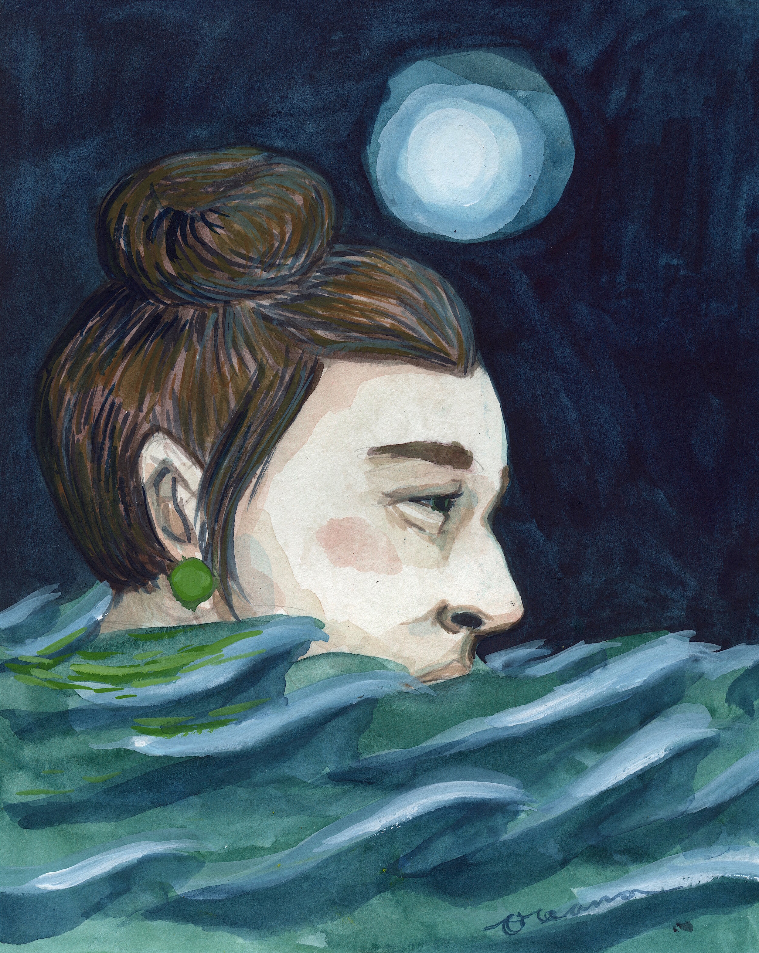 Starboard: Gouache on paper, 8x10, Sold