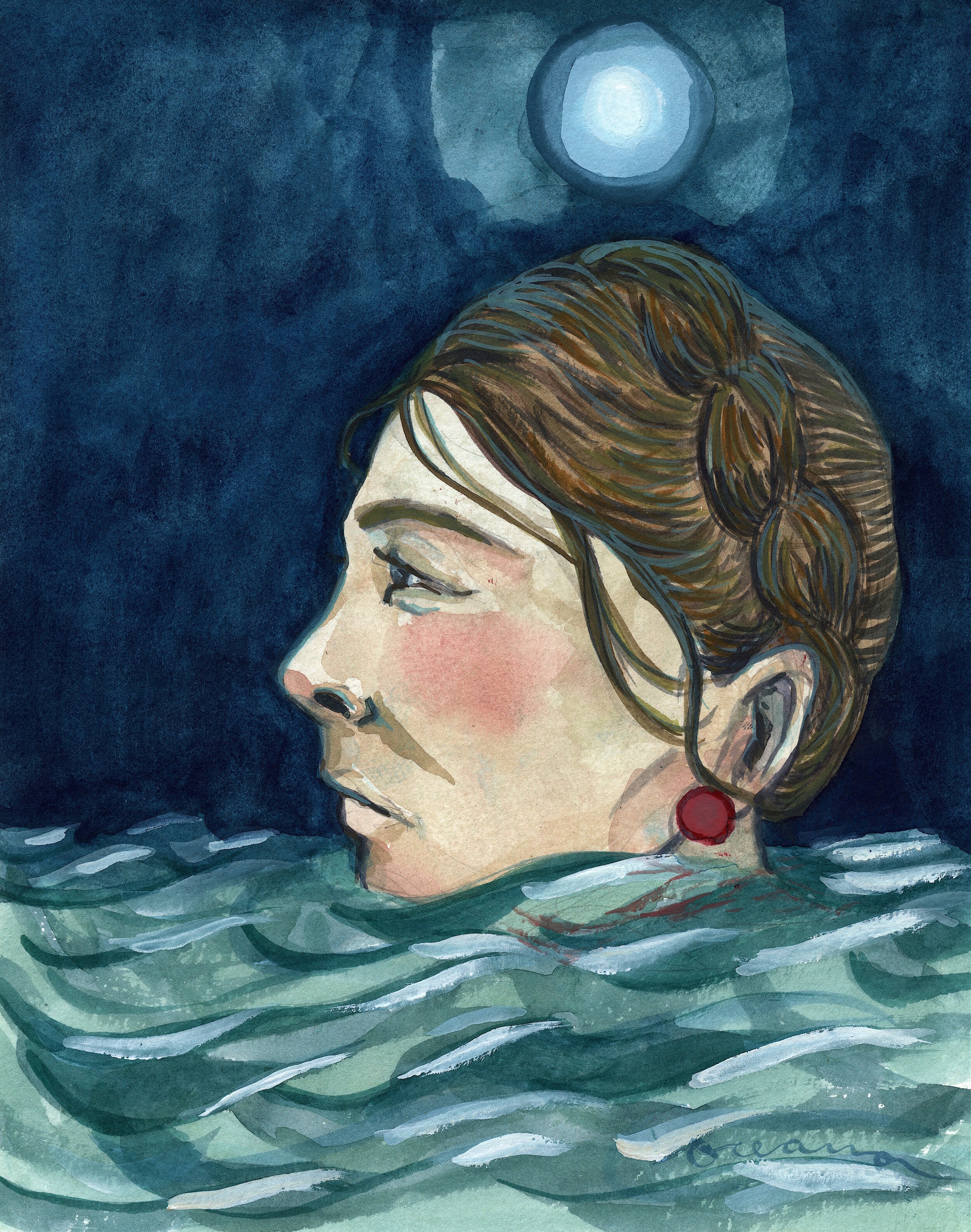 Port: Gouache on paper, 8x10, Sold