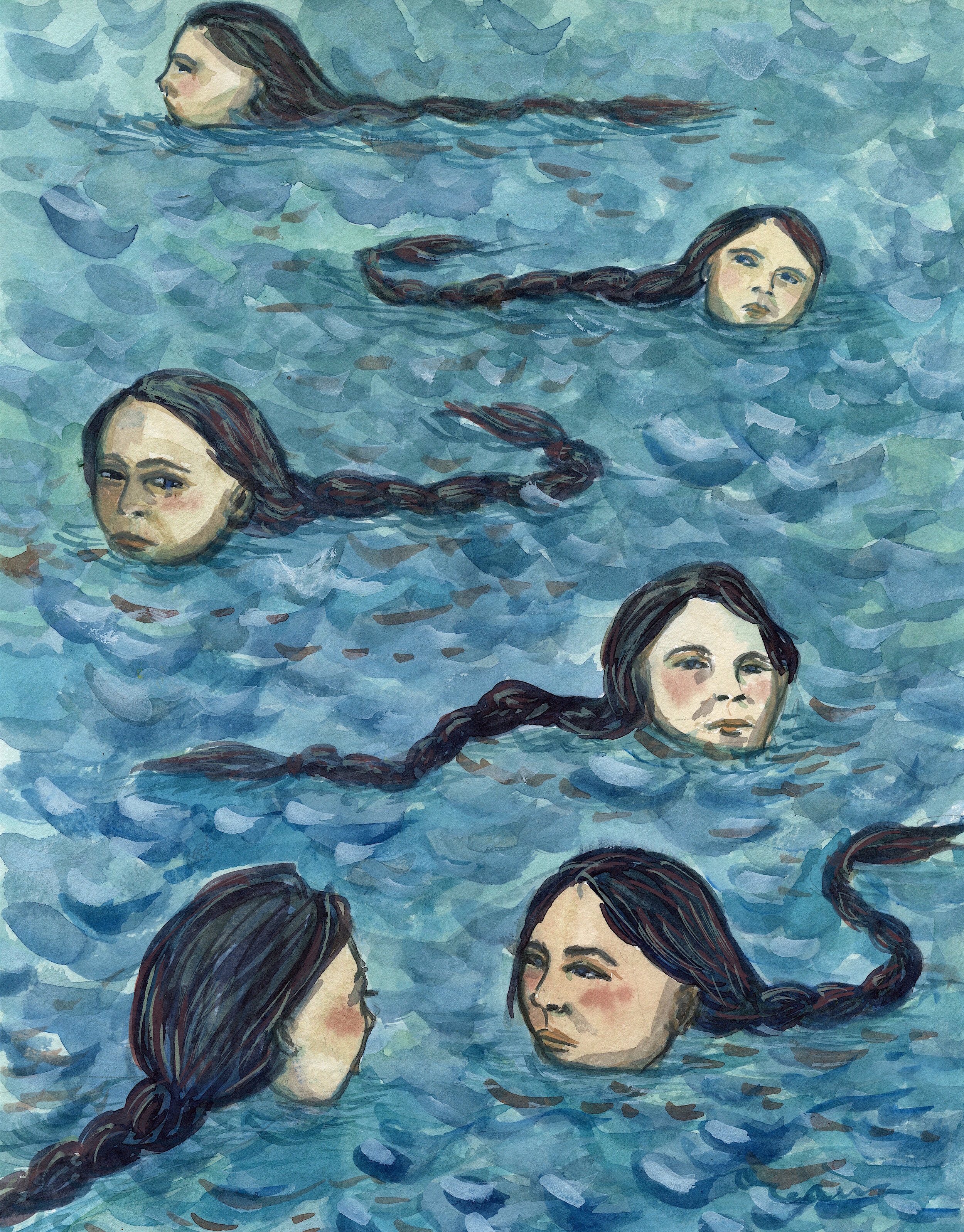 Fleet: Gouache on paper, 8x10, Sold