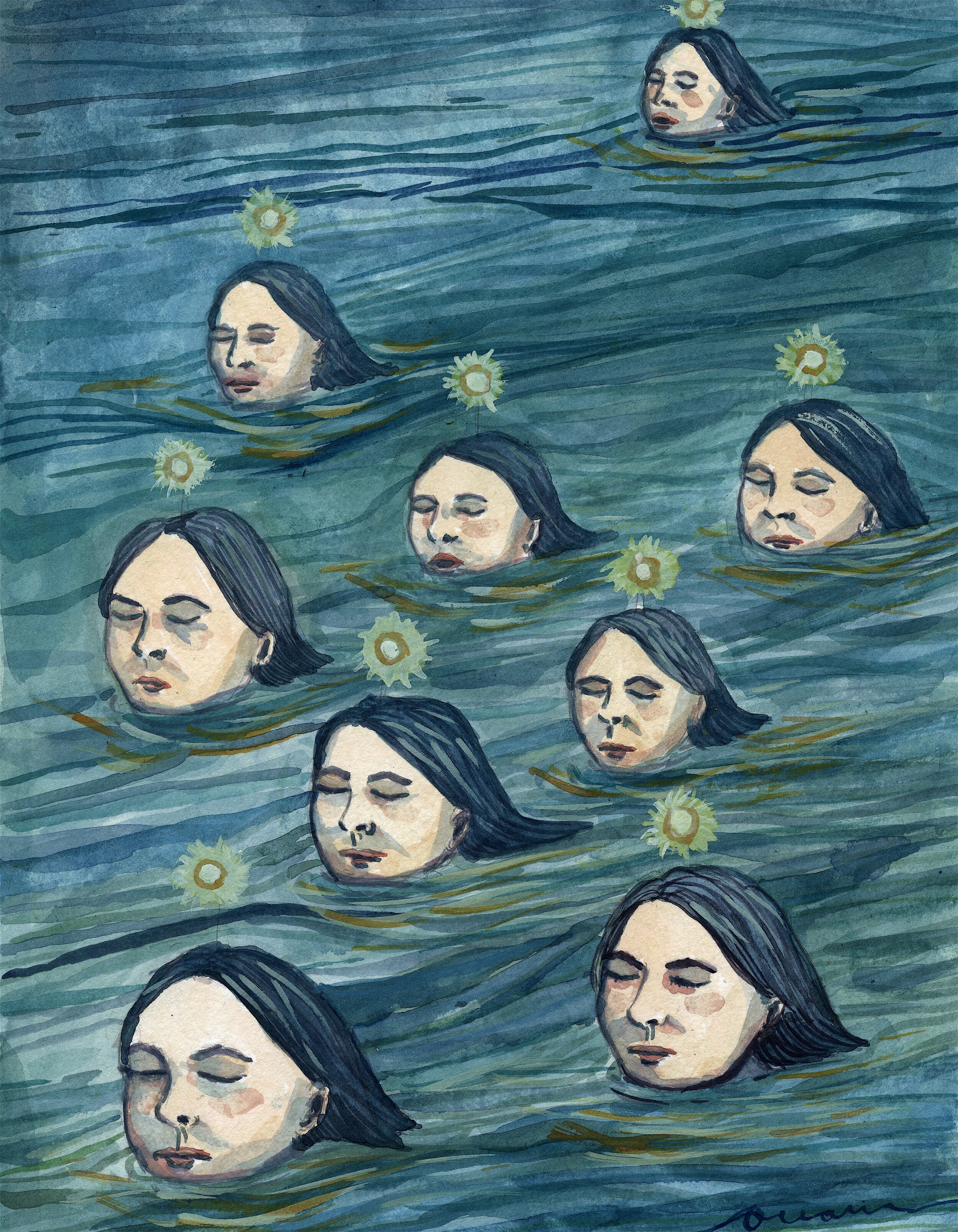On Anchor: Gouache on paper, 8x10, Sold