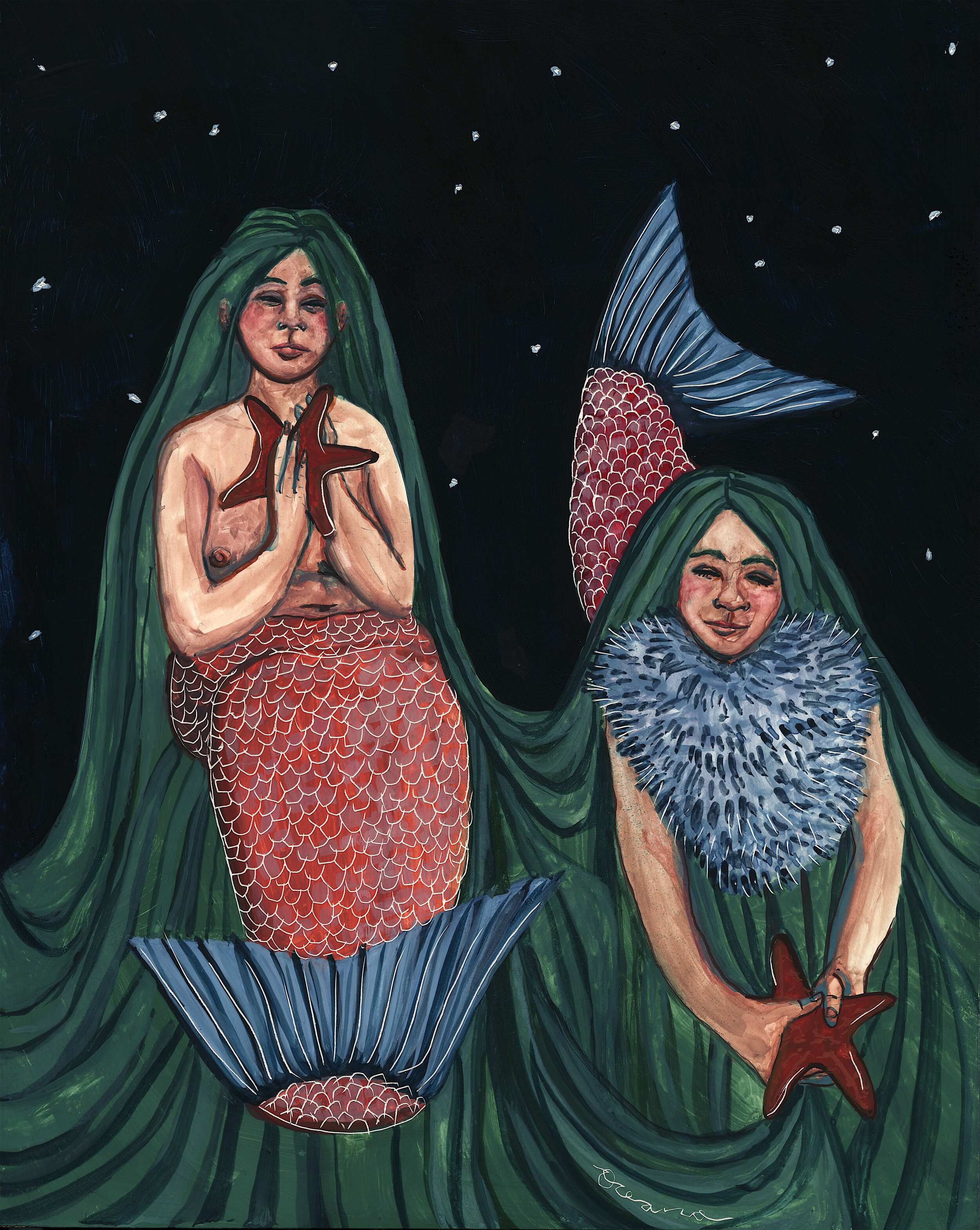Mer Gift 3: Gouache on claybord, 8x10, Sold