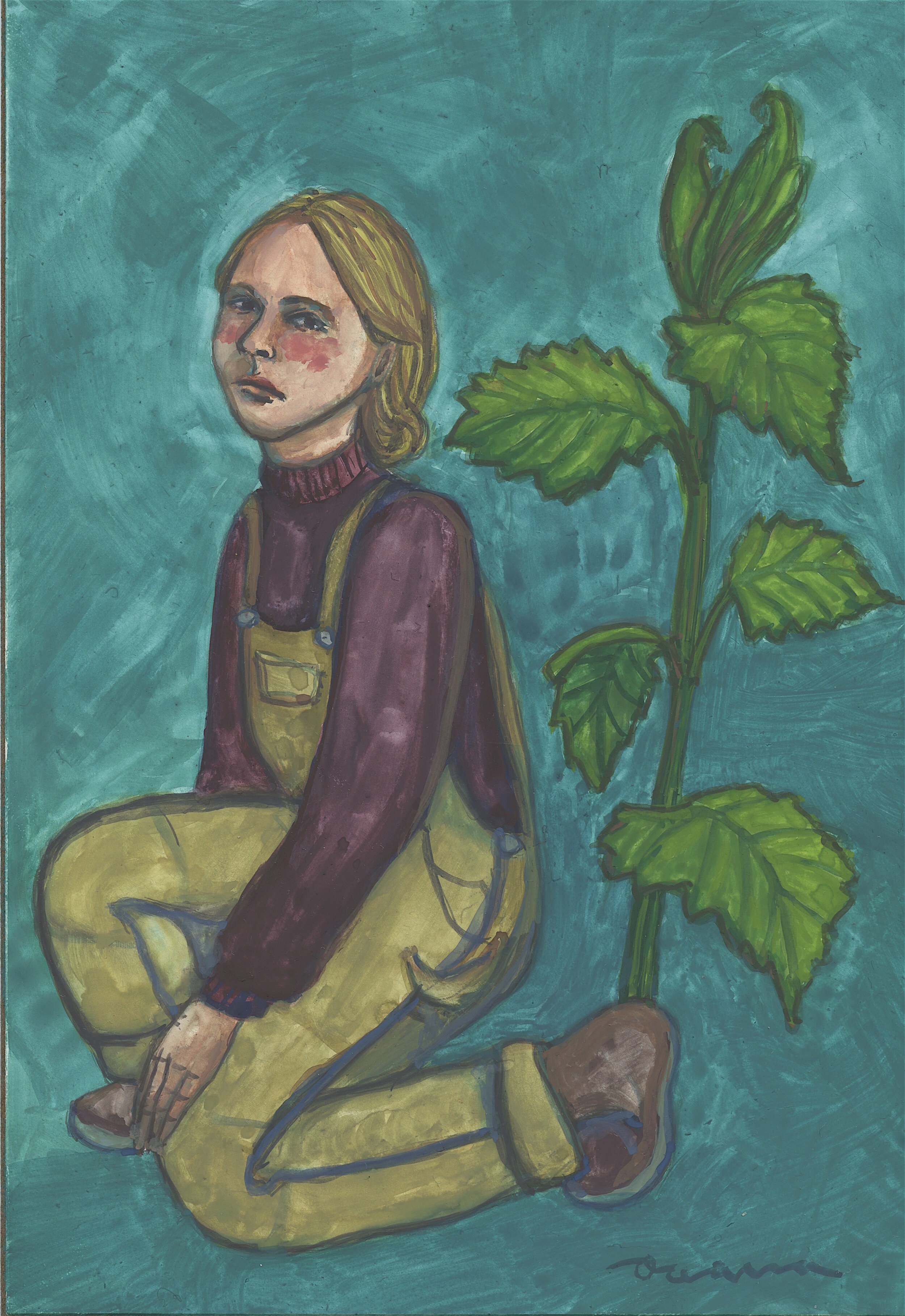 Stinging Nettles: Gouache on claybord, 5x7, Sold