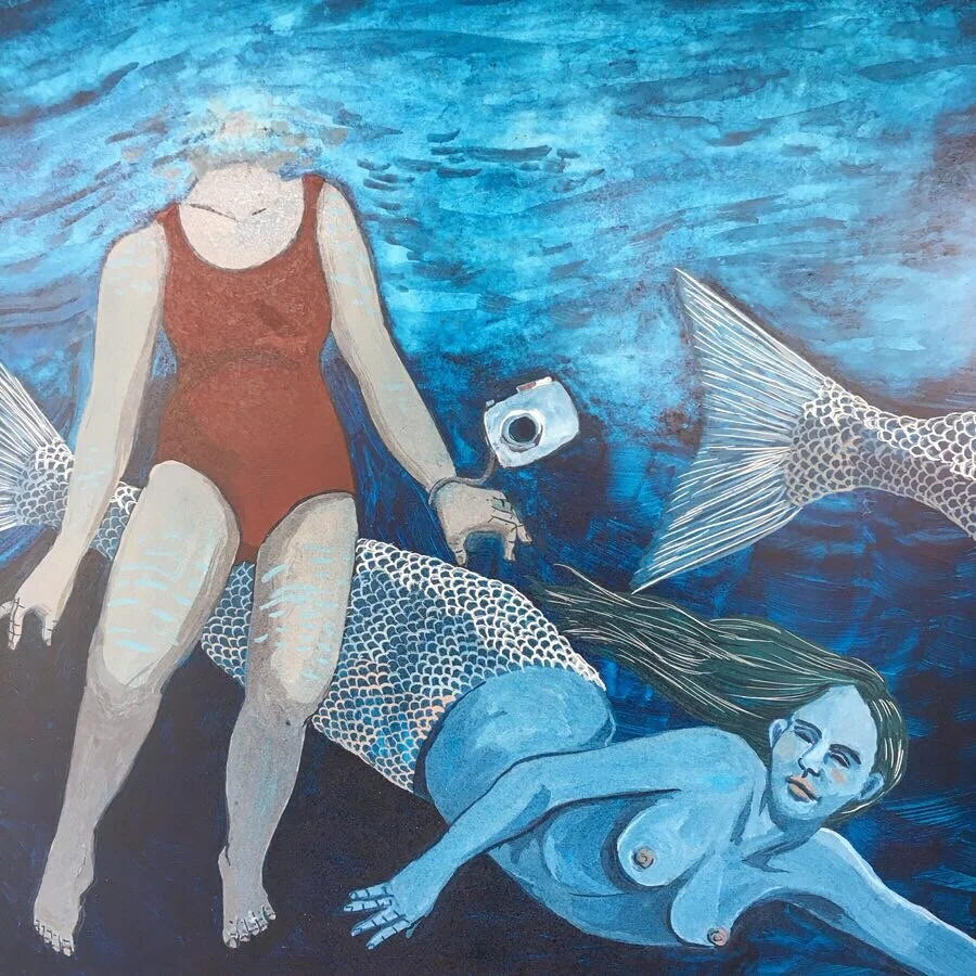 Missed Connection: Gouache on claybord, 10x10, Sold