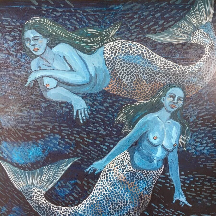 Plankton: Gouache on claybord, 10x10, Sold