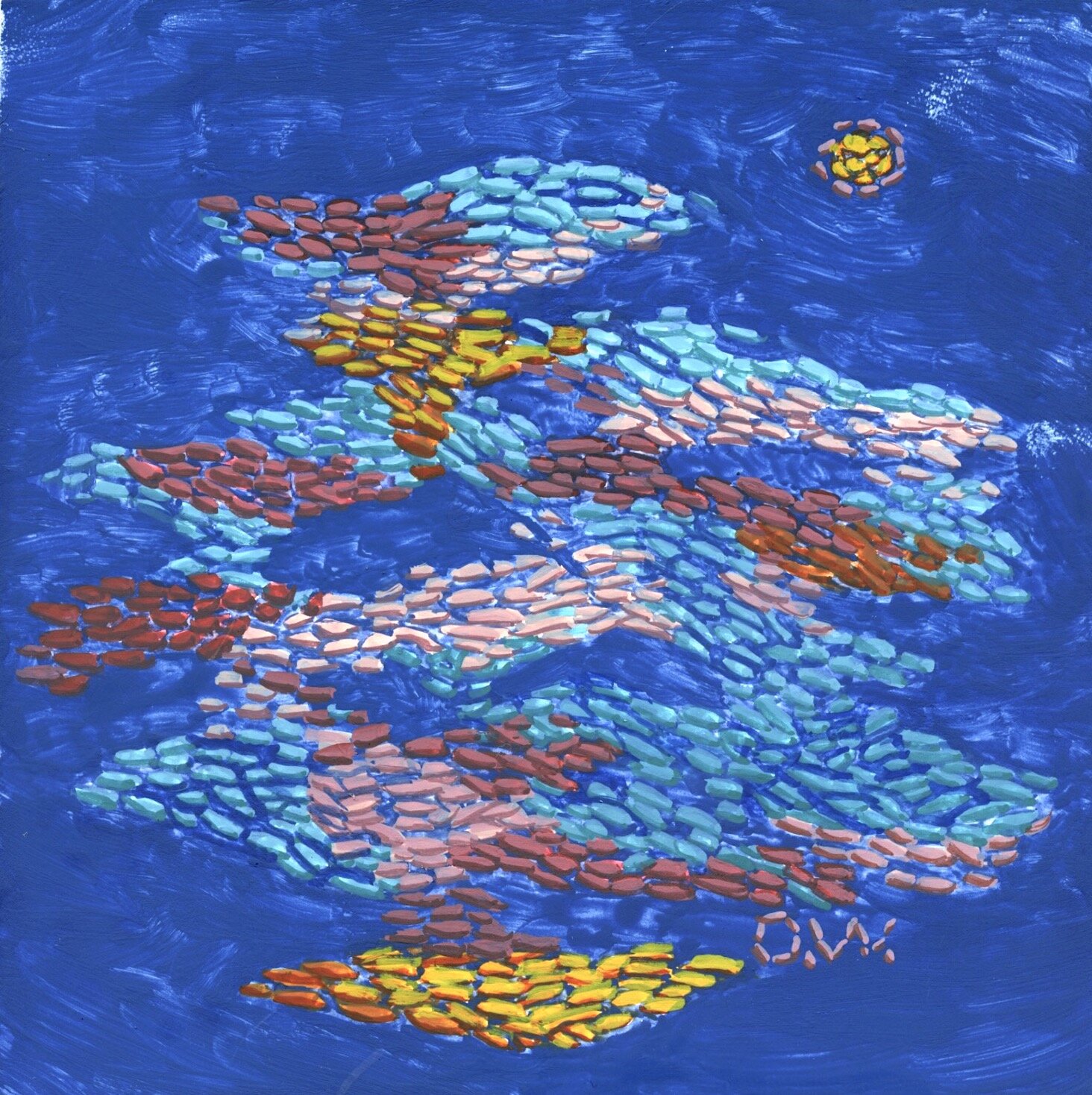 Cloud Swatch, Gouache on claybord, 5x5, sold