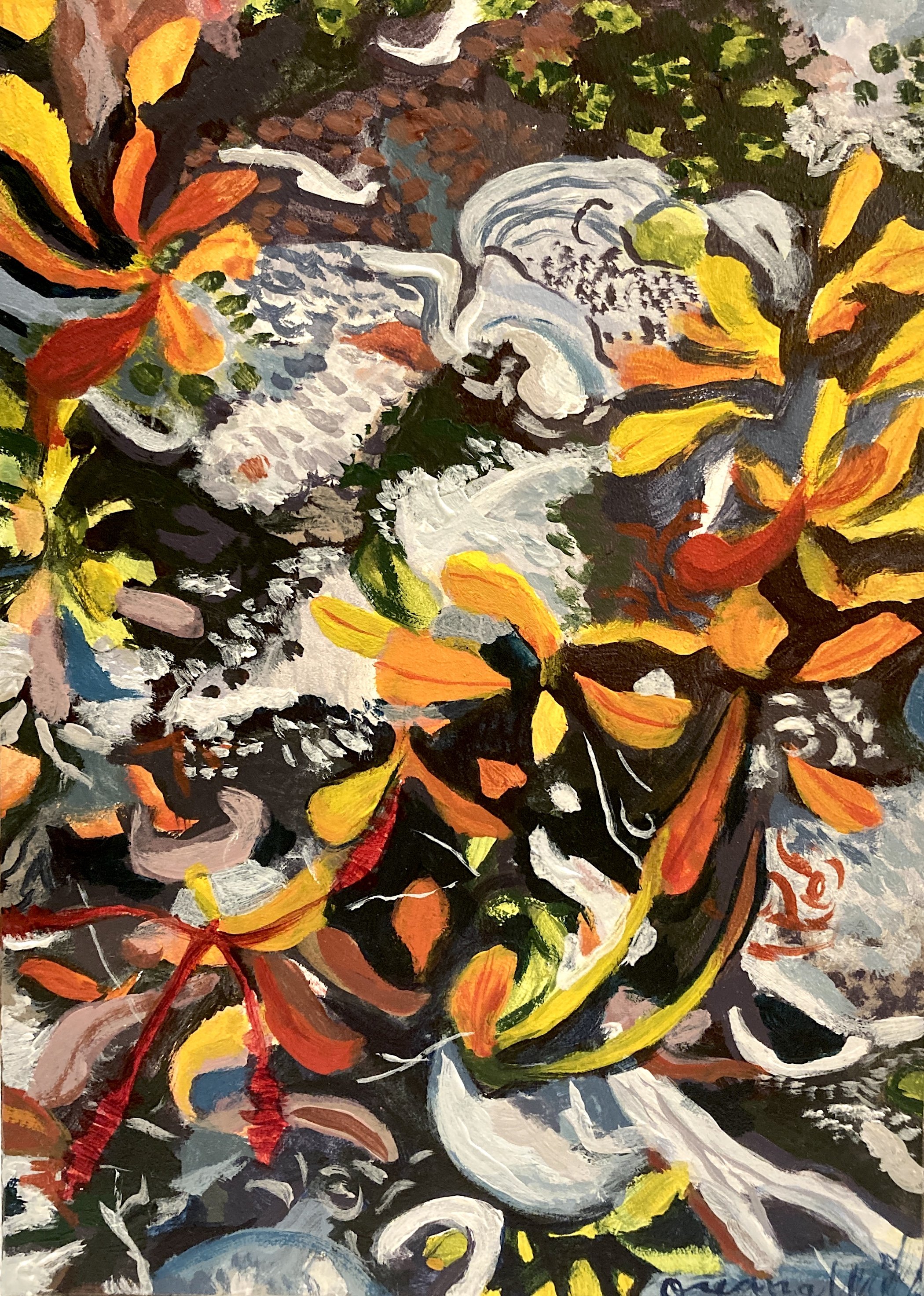 Down to Earth 2, 5x7, Acrylic on Gessobord, 2023