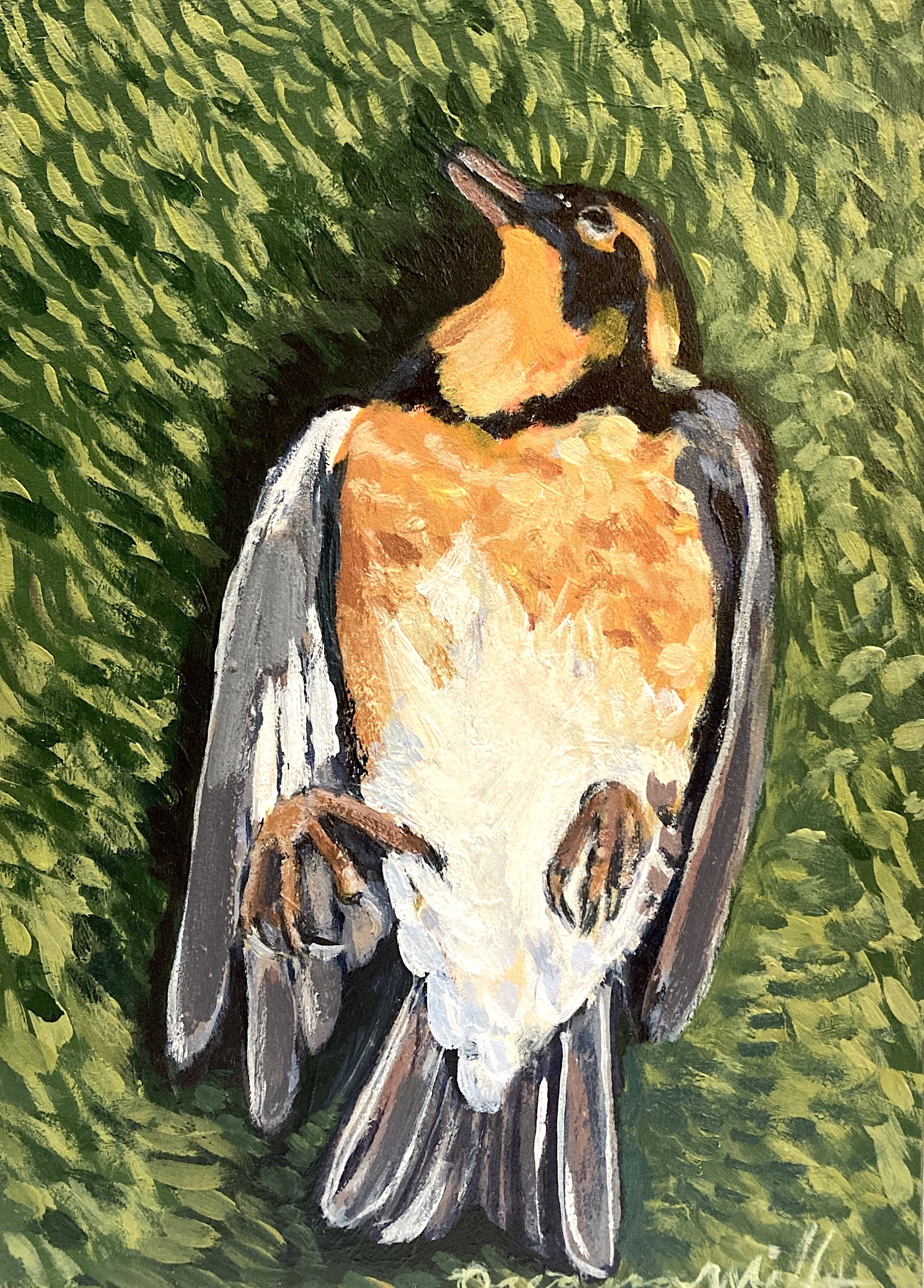 Down to Earth 1, 5x7, Acrylic on Gessobord, 2023