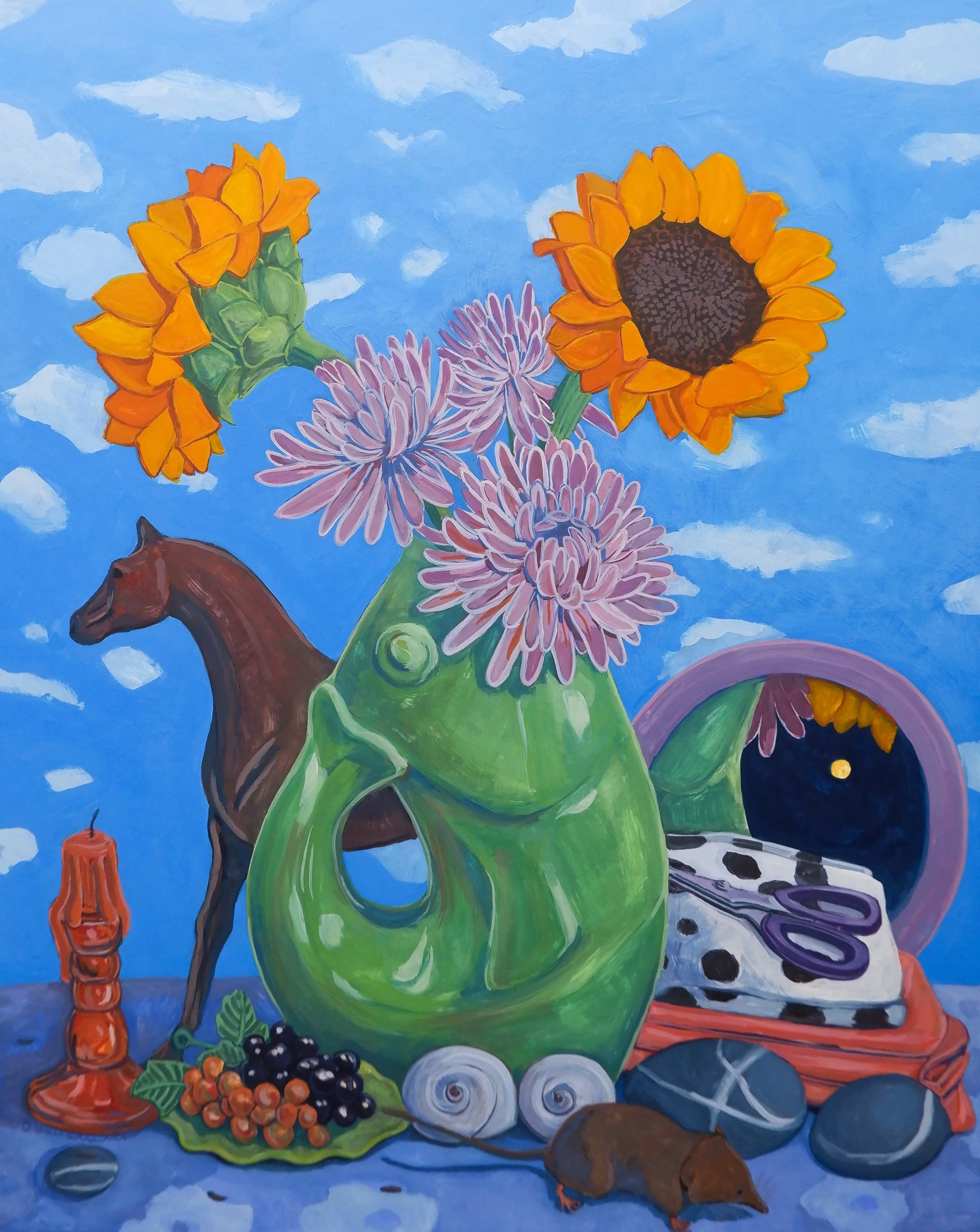 Alive and Well, 16x20, gouache on claybord panel
