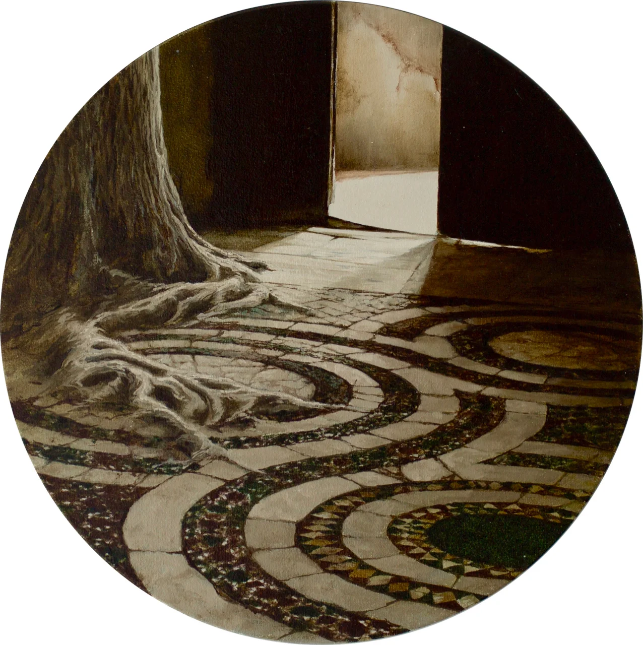 Beginning  :   San Benedetto in Piscinula, Rome.  Oil on Canvas  300 Diameter