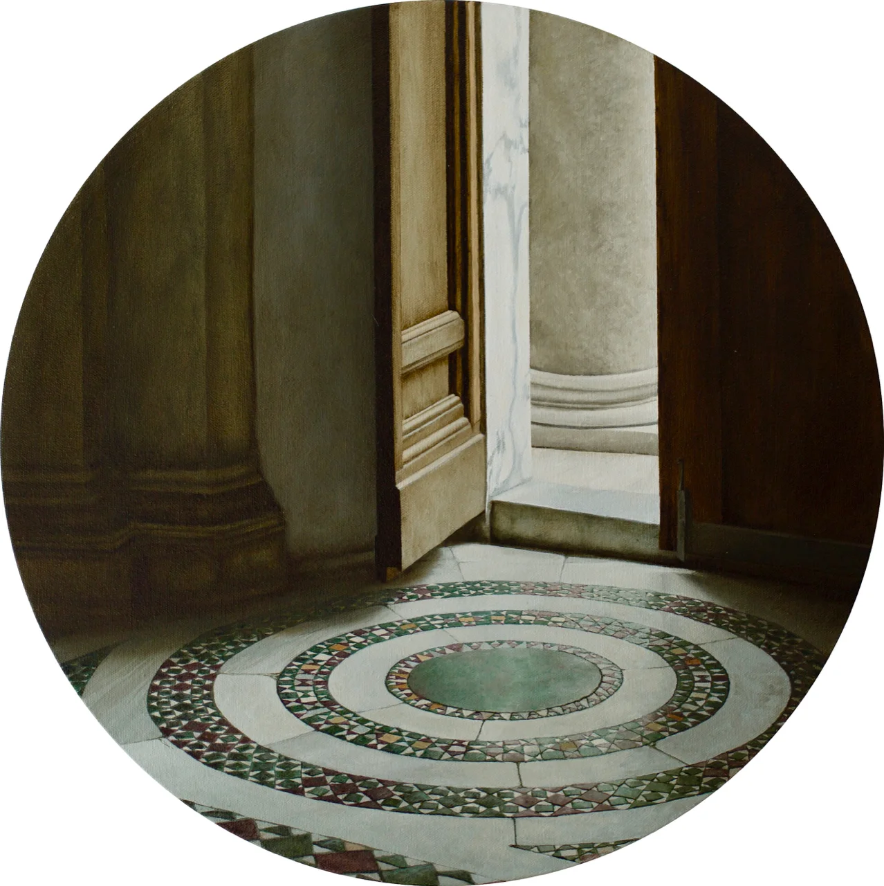 The Last of Earth  :   Oil on Canvas  500 Diameter.   Bramante's Tempietto, Rome