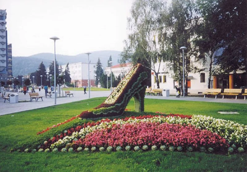 City Center of Partizanské. A town well known for its shoe industry.