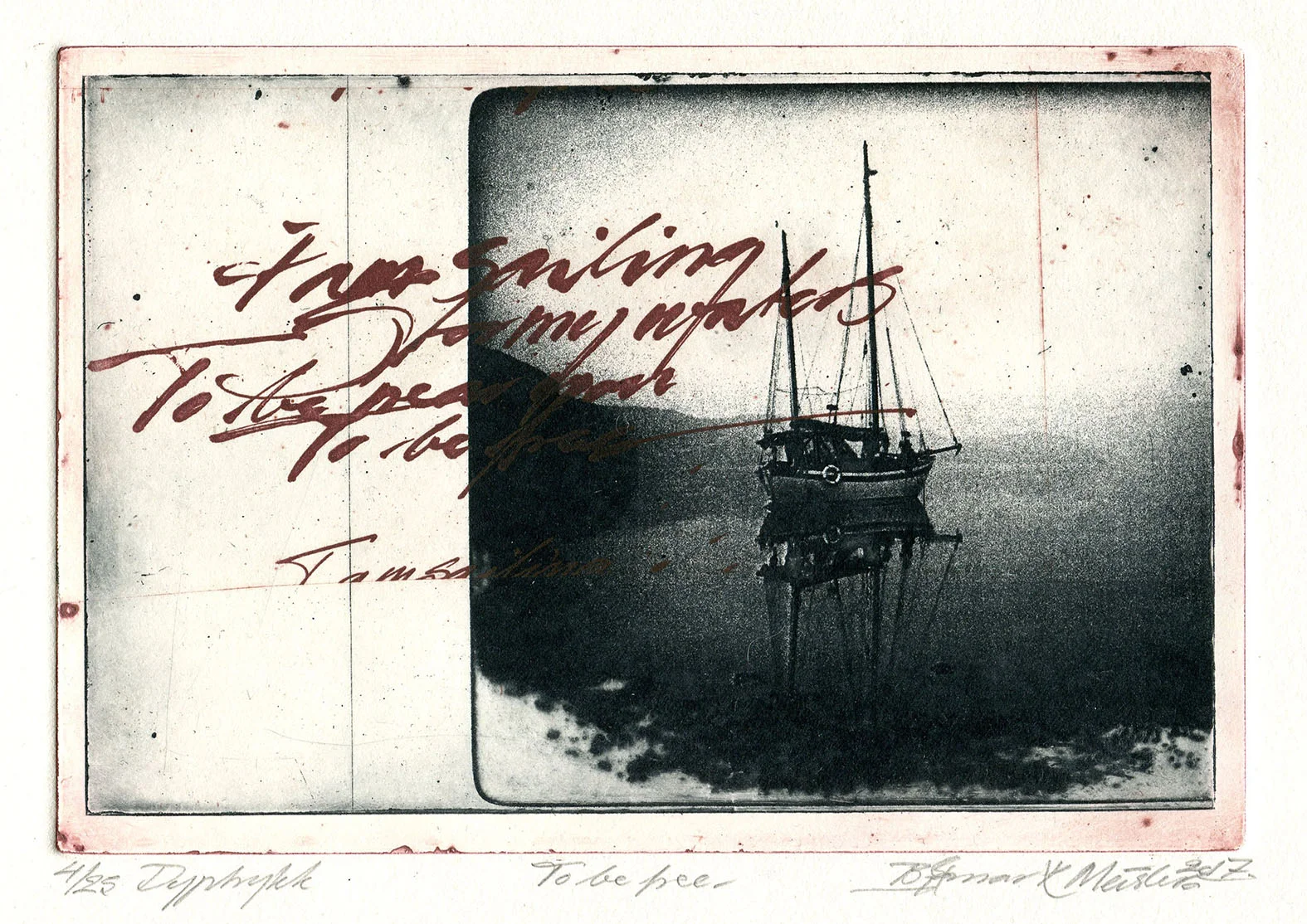 To be free (dyptrykk etsning og photopolymer, størrelse, 2017)
