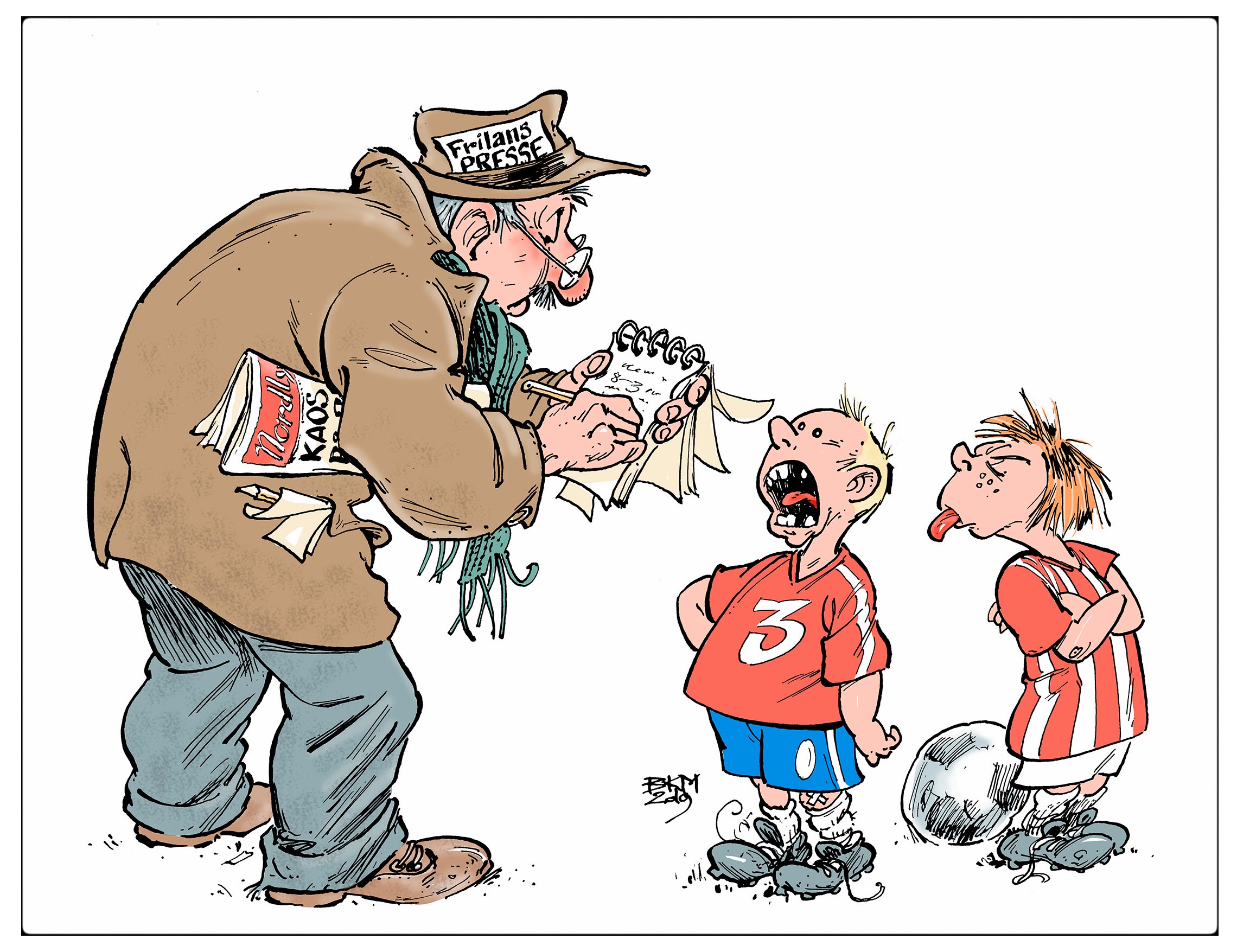 Frilansjournalist på miniputturnering.