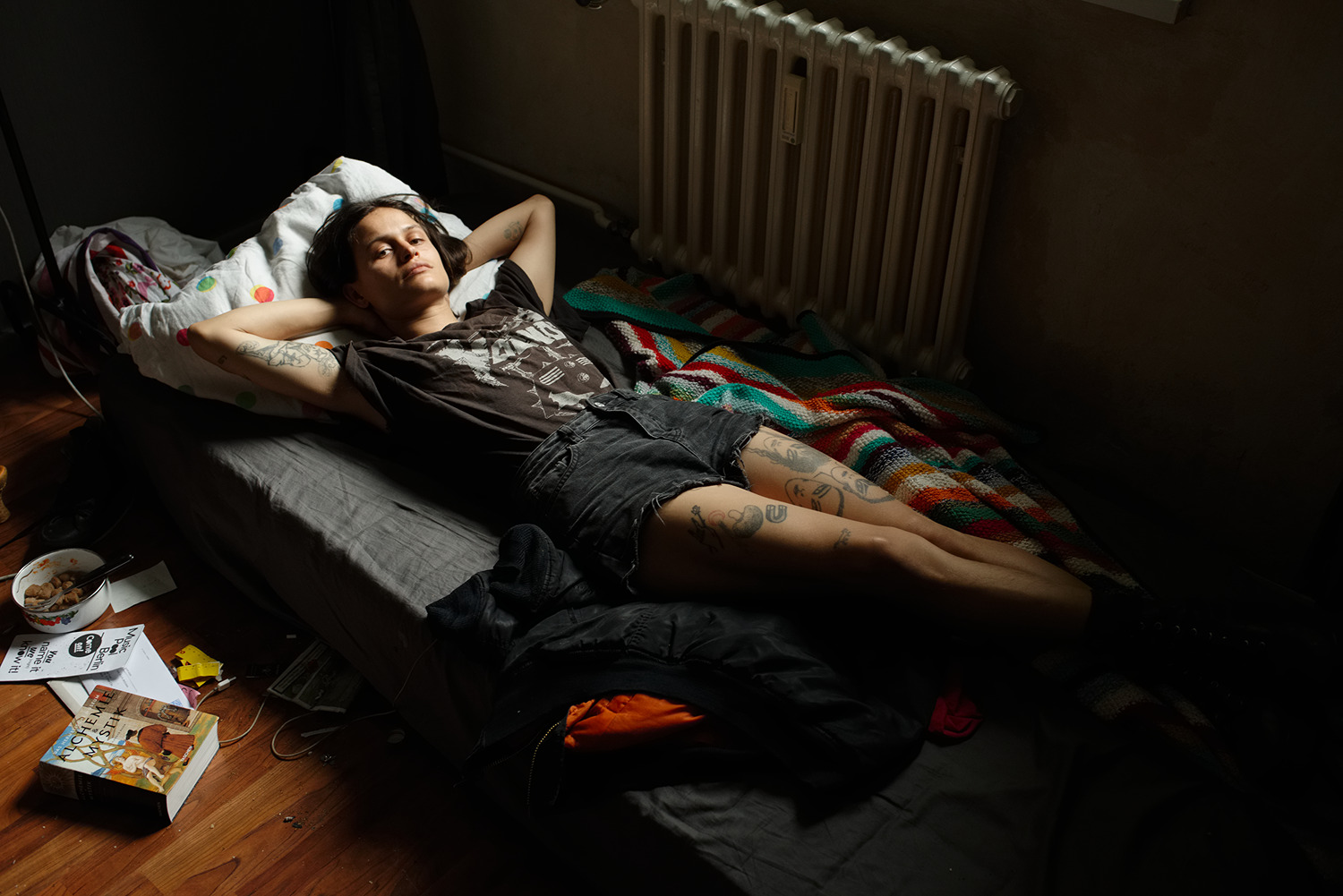 Victoria in her bed, Berlin, 2016