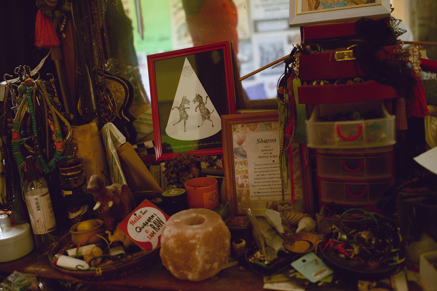 "Opportunity dances with those already on the dancefloor", quote on Quashani's dressing table, Melbourne, 2018