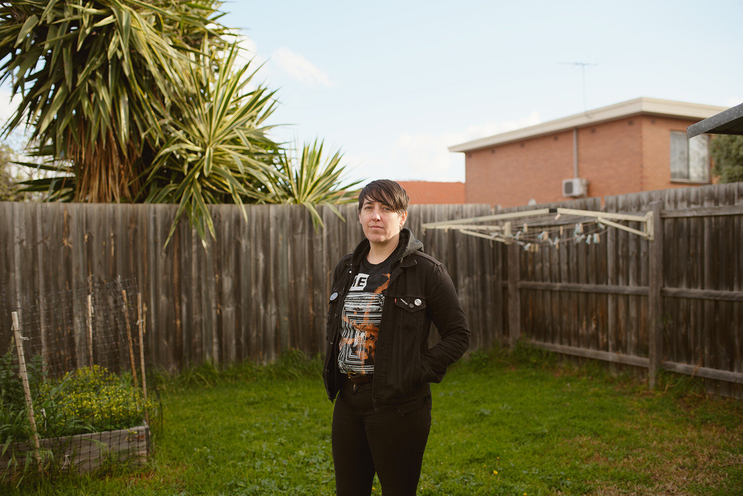 Alicia in her backyard, Melbourne, 2019