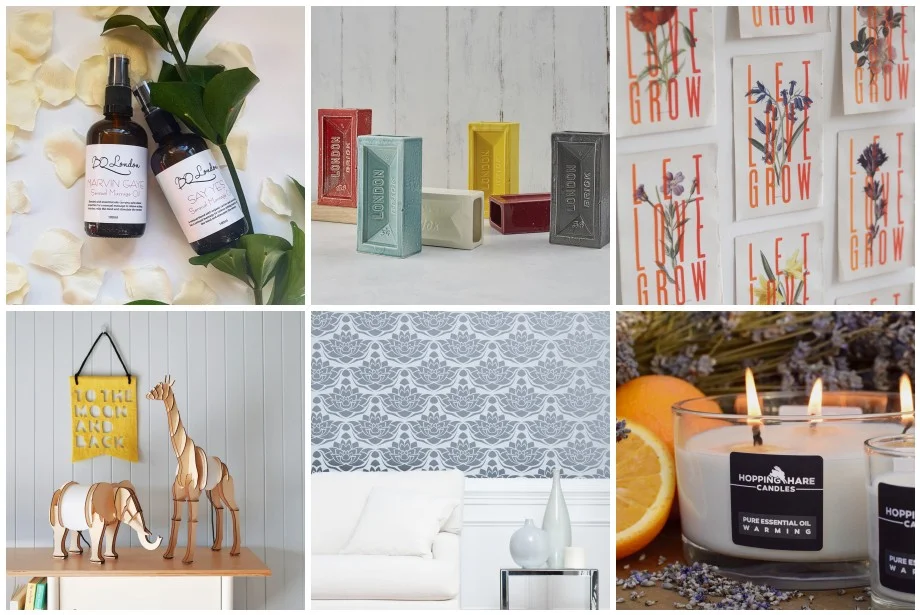 Enchanting gifts from BQ London, Stolen Form , Basil & Ford , Lello , Stencil Up and Hopping Hare Candles .